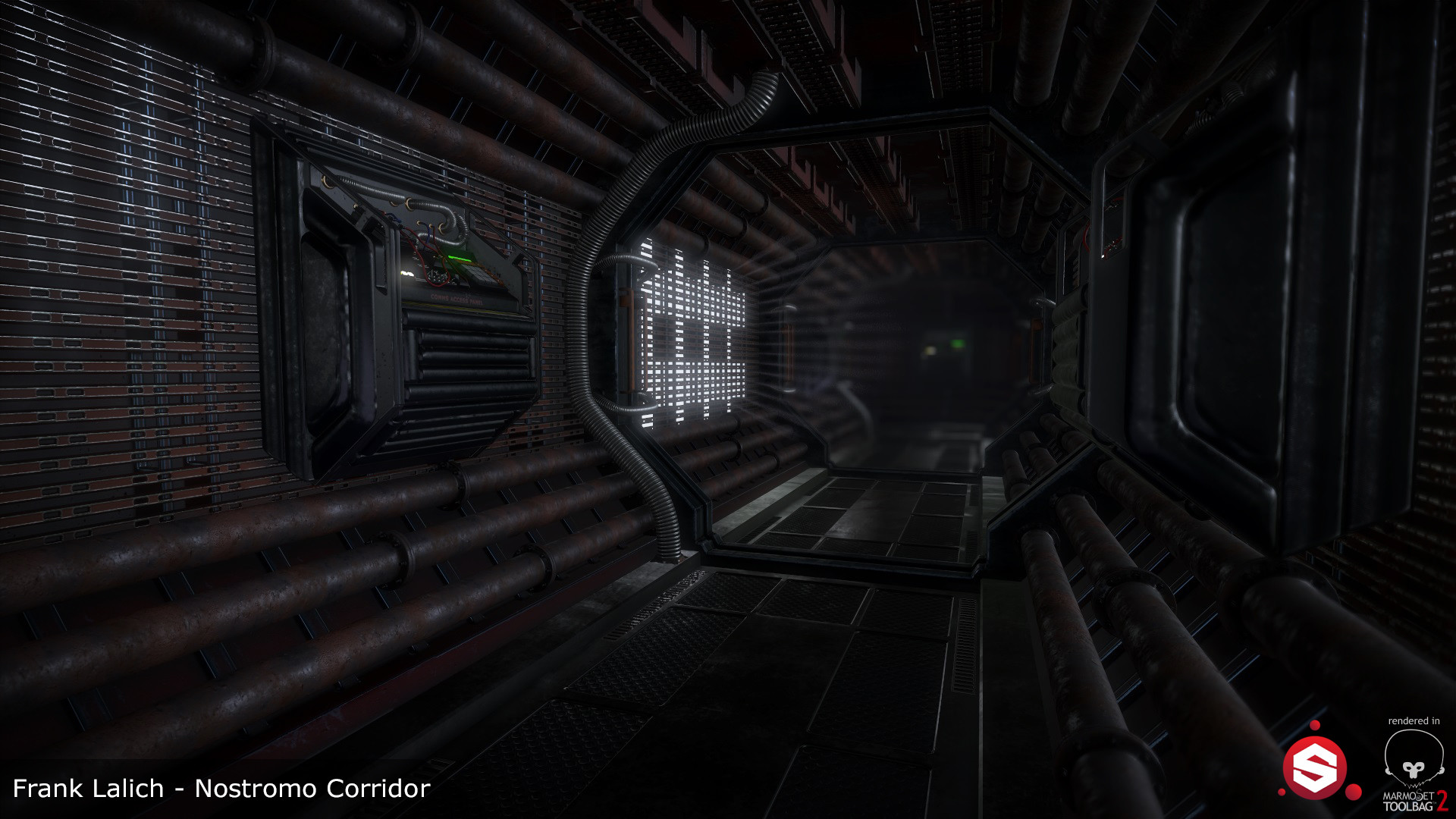 Artstation Nostromo Corridor Aliens Frank Lalich Jr