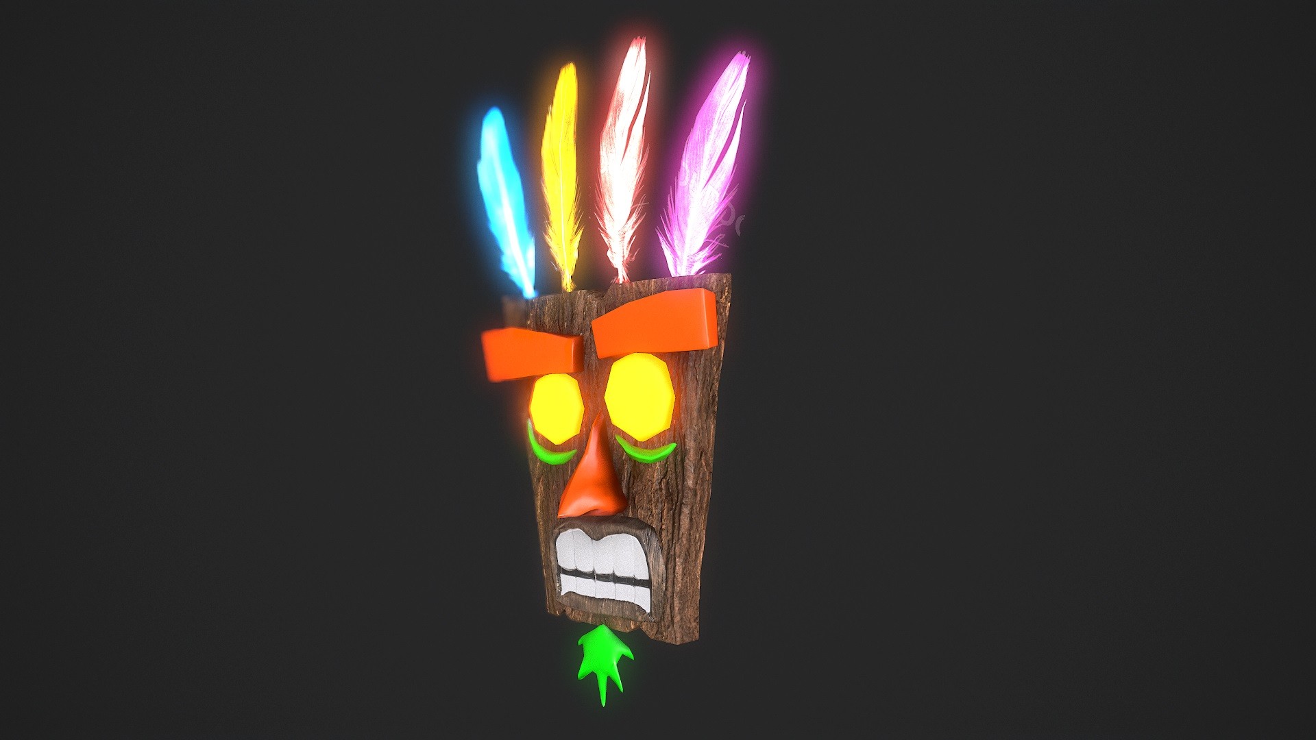 aku aku low poly model ryan setiawan