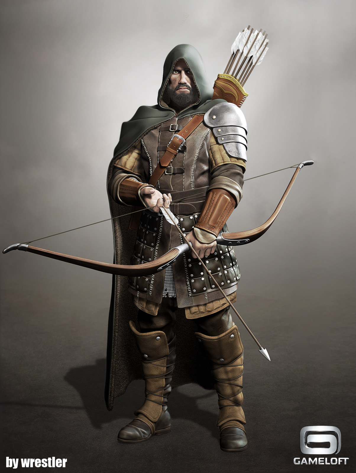 archer longbow render