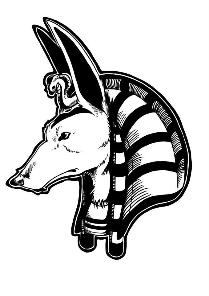 Анубис рисунок чб