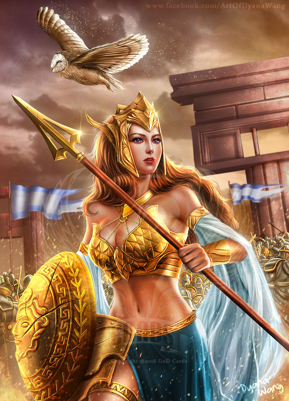 Athena the goddess of wisdom and war Commission TCG job for GnD Cards. 