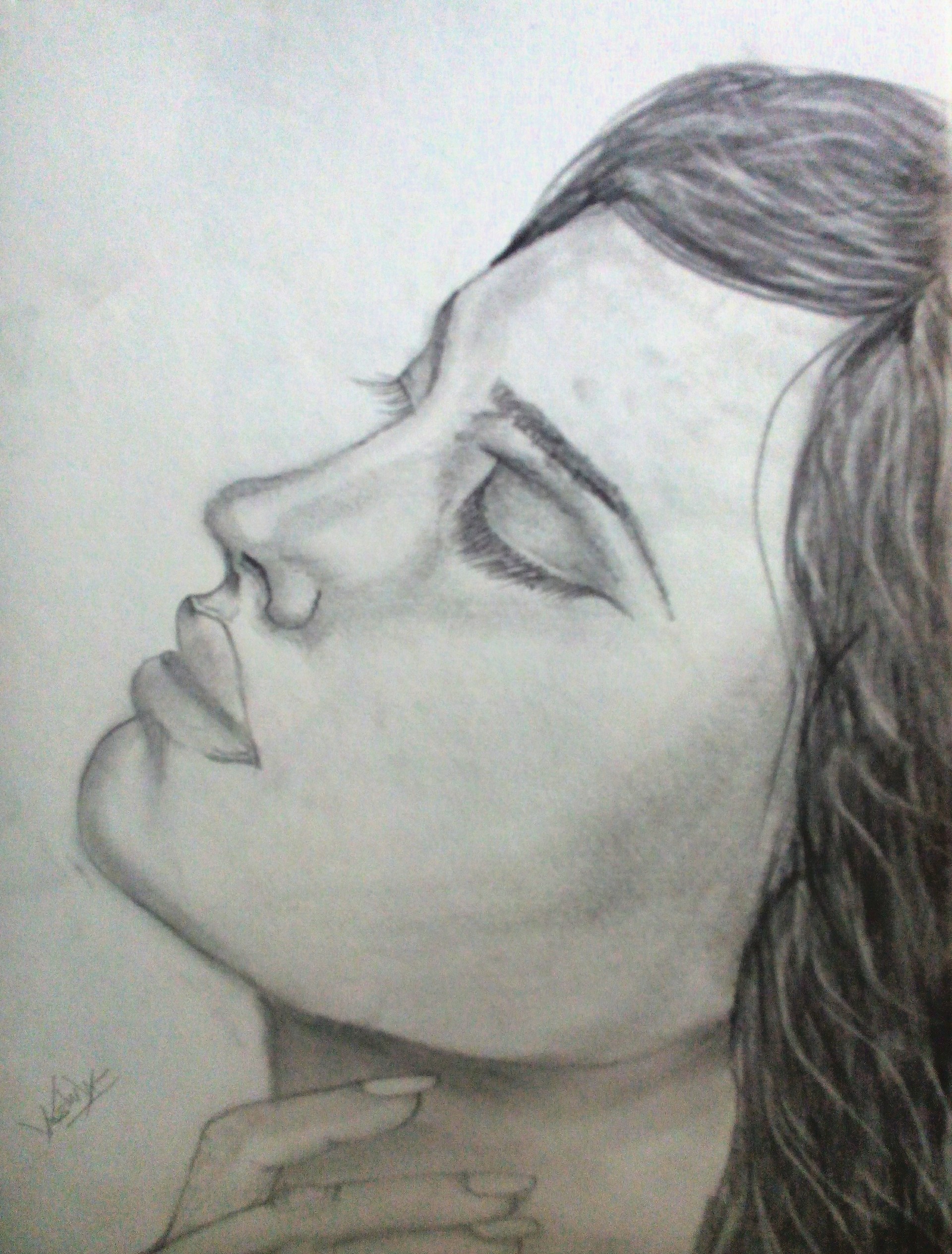 Hot girl drawing