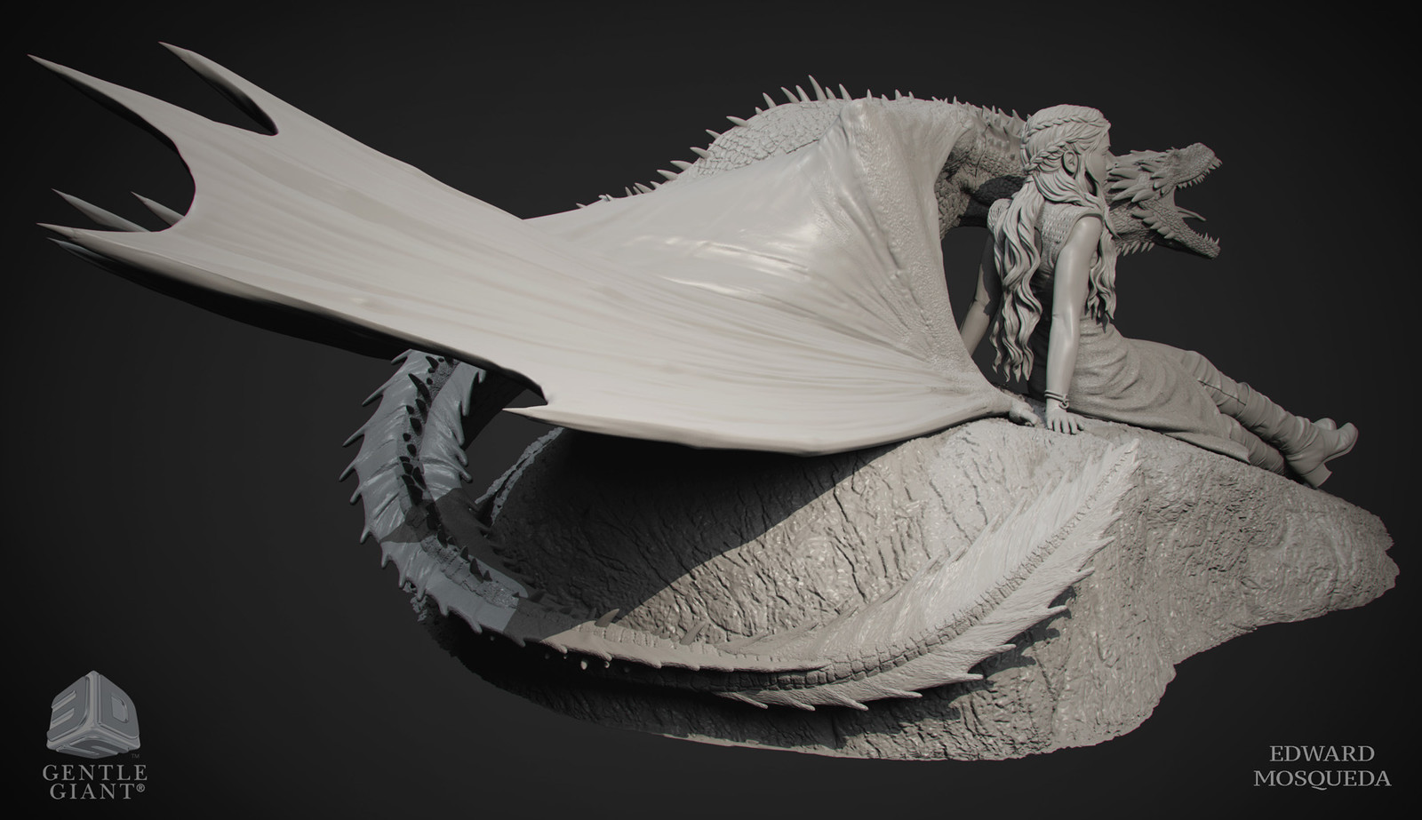 Edward Mosqueda Daenerys Targaryen / Drogon Game of Thrones statue