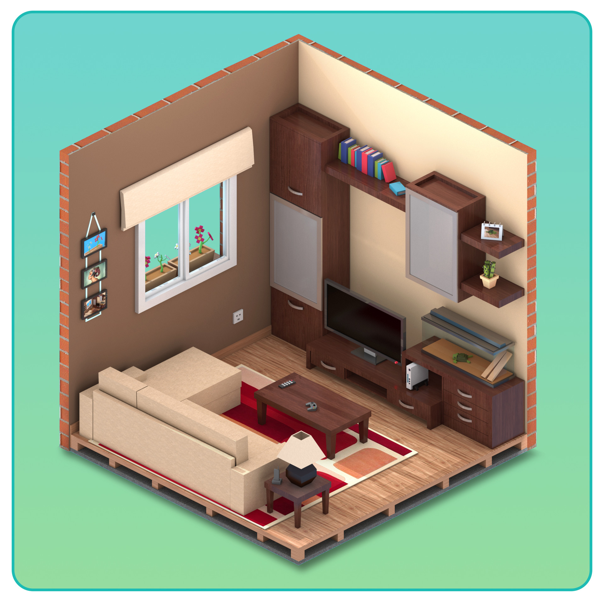 ArtStation Isometric Living Room Game ArtStation Isometric Living Room Game