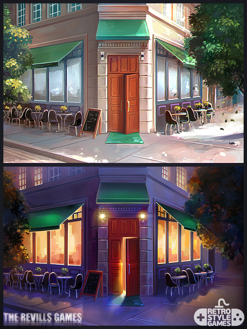 ArtStation - Chef Solitaire: USA - Restaurant Exterior and Interior Game  Backgrounds