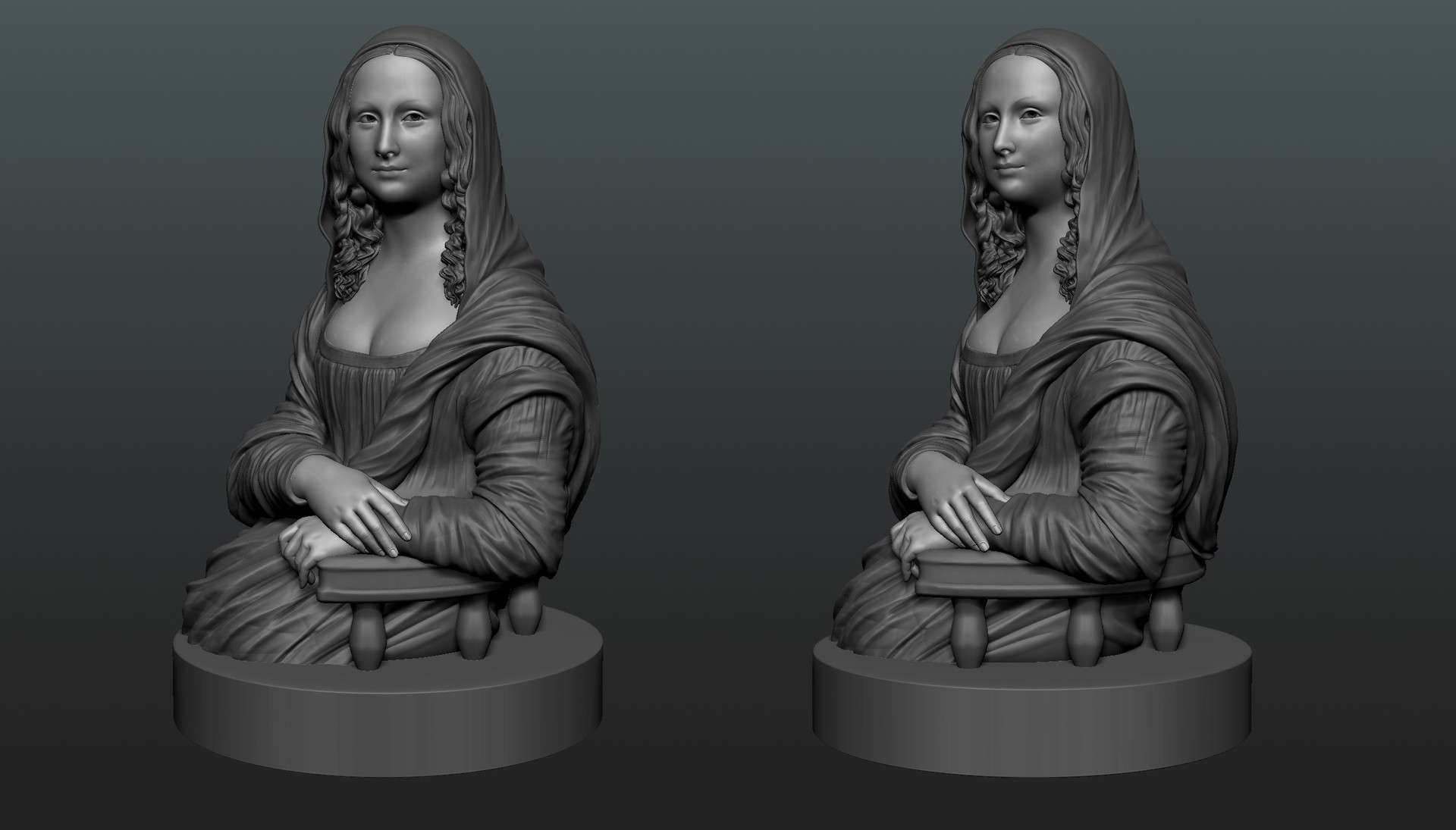 Artstation Mona Lisa Sculpture Olya Anufrieva