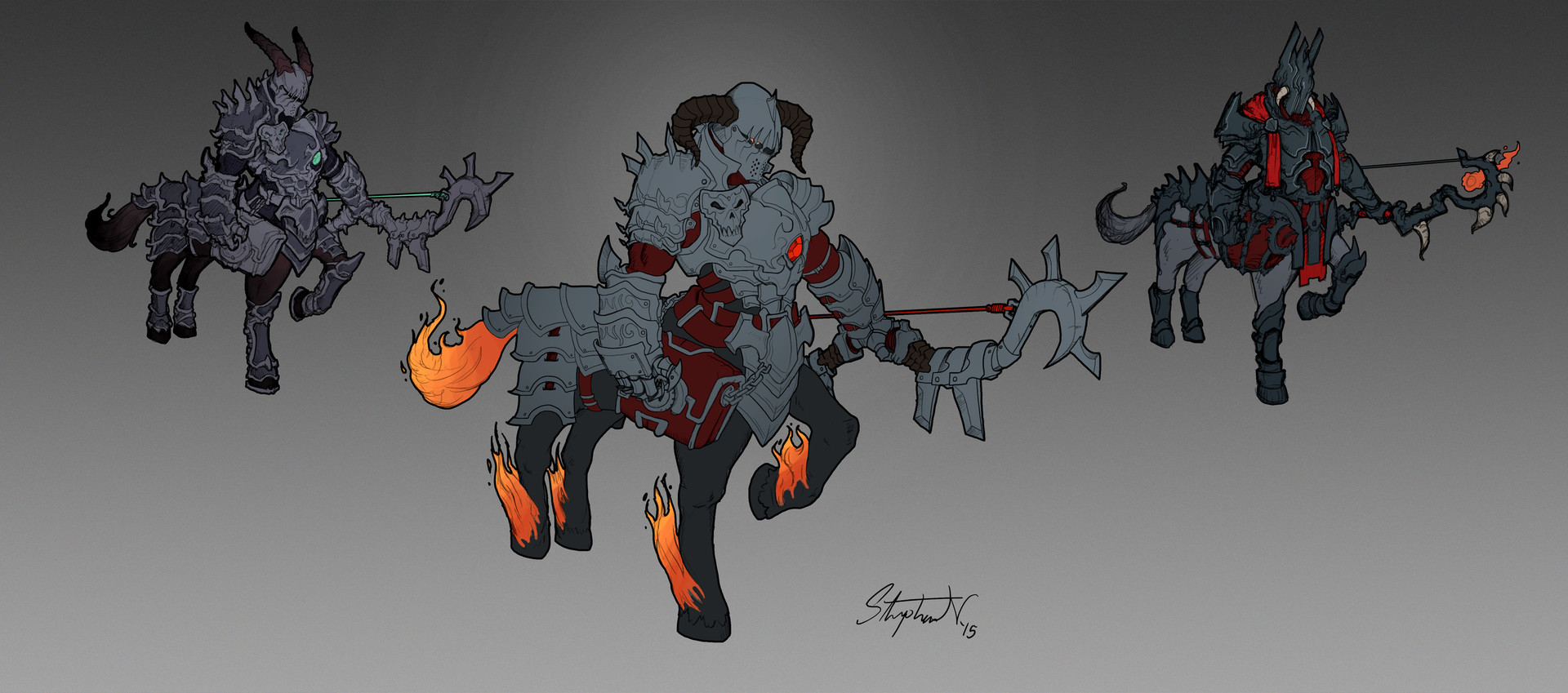 Artstation Hellrider Chiron Smite Stephen Nickel