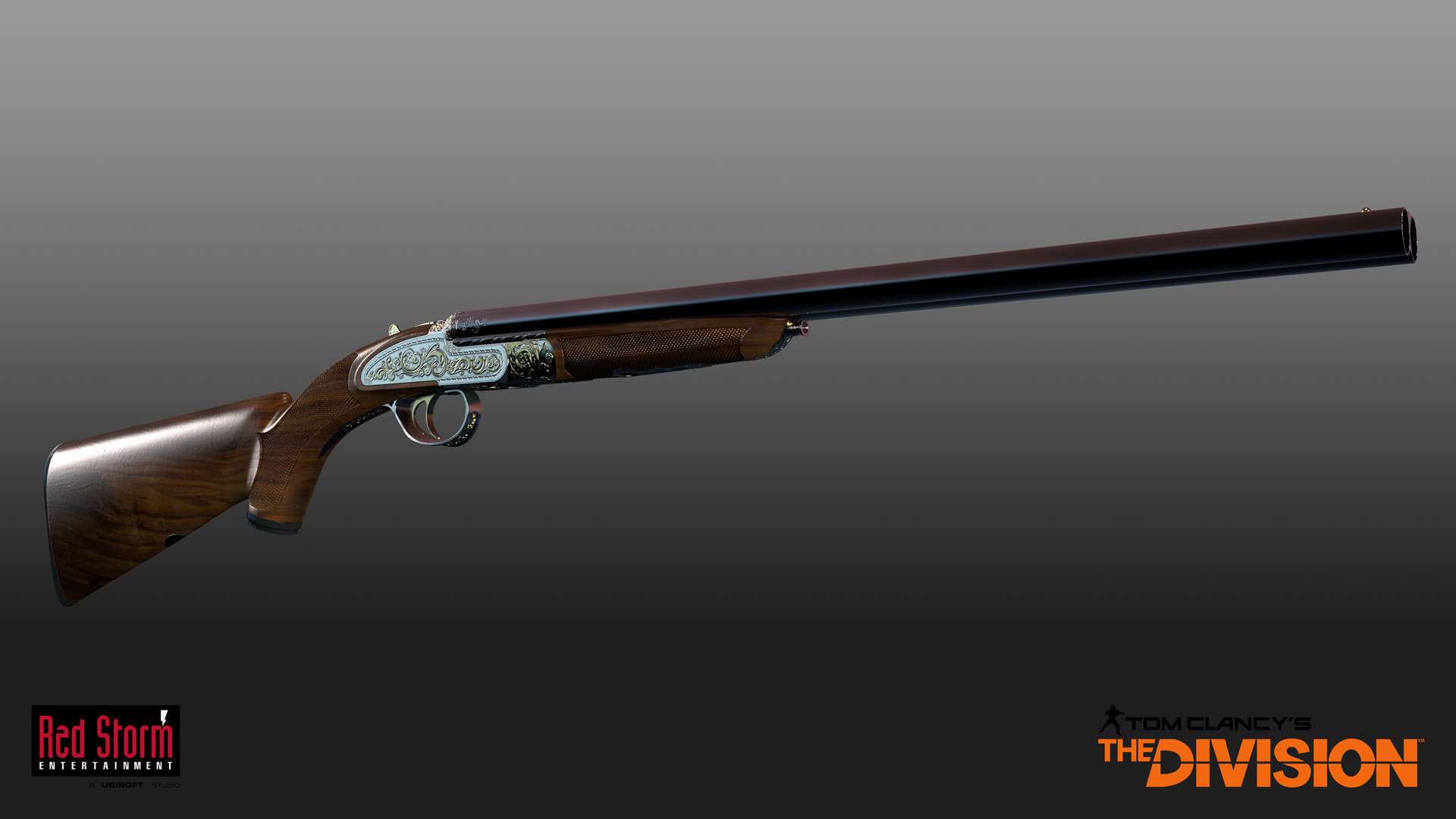 Mike Climer Tom Clancy S The Division Engraved Double Barrel Shotgun Gun barrel uzi firearm air gun, uzi, angle, handgun, desktop wallpaper png. engraved double barrel shotgun