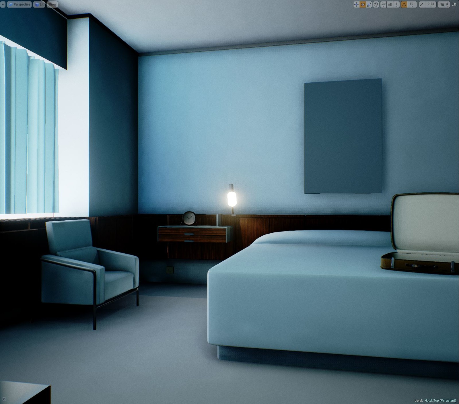 Personal Work: Unreal Engine--trying to learn some archviz seecrets.  They're still evading me but I got to study one of my favorite hotels-The Raddison Blu Royal in Copenhagen, Denmark.   Designer Arne Jacobsen is one of my favorite functional designers.