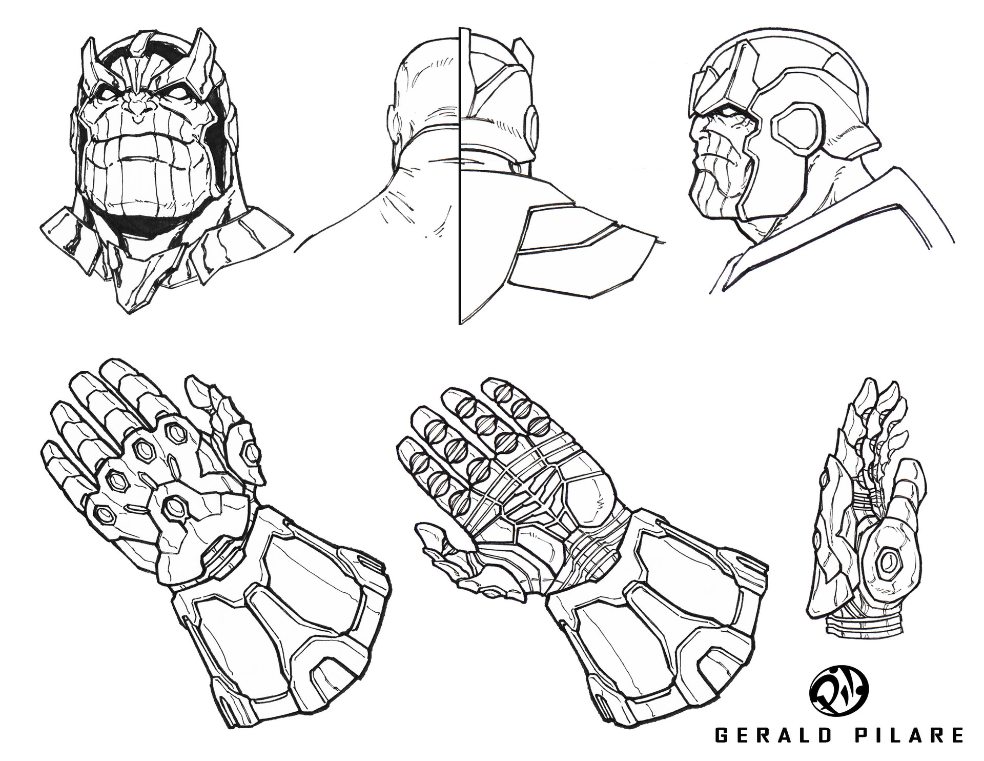 ArtStation - Thanos' headshot and the Infinity Gauntlet