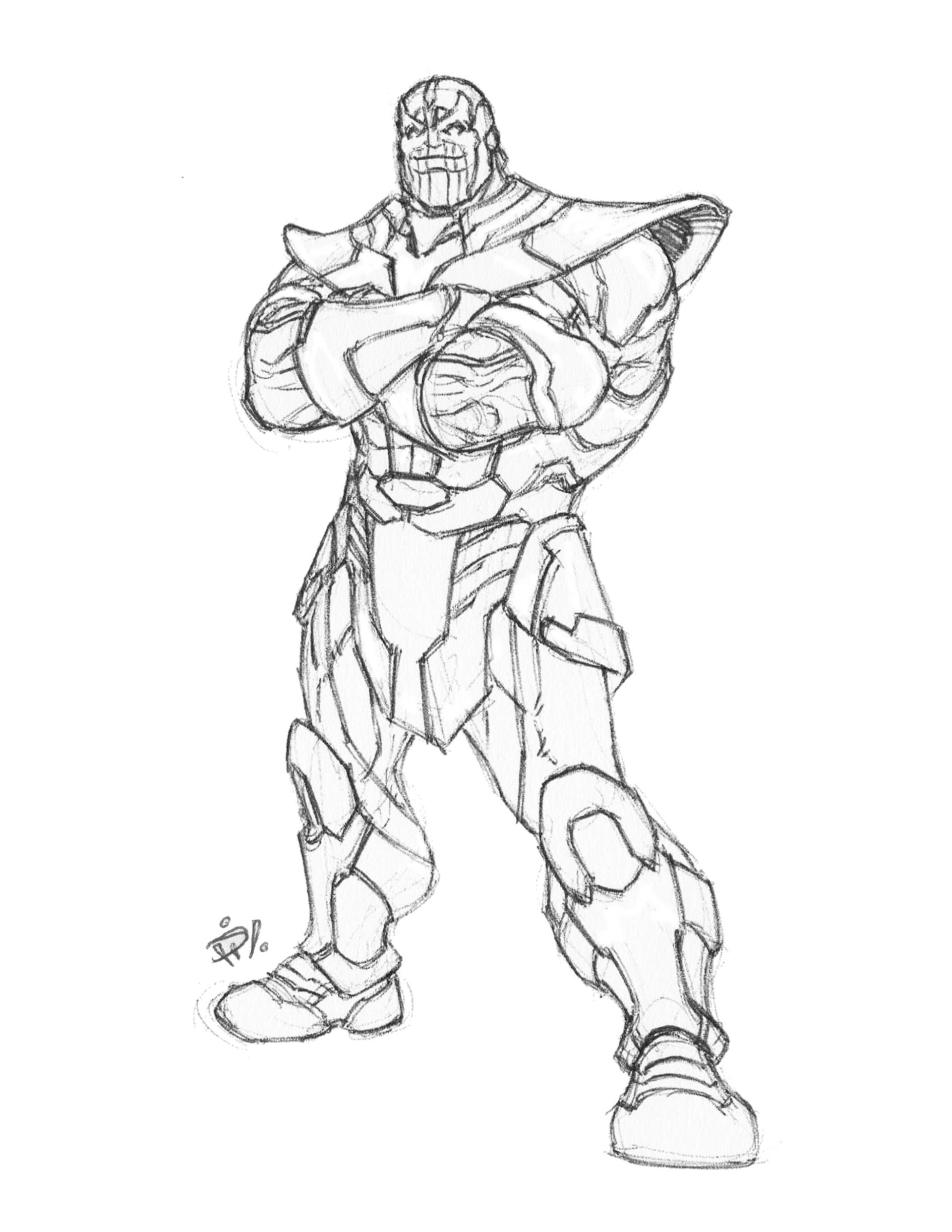 Drawing Thanos From Fortnite Step by Step Drawing Guide by Dawn   DragoArt