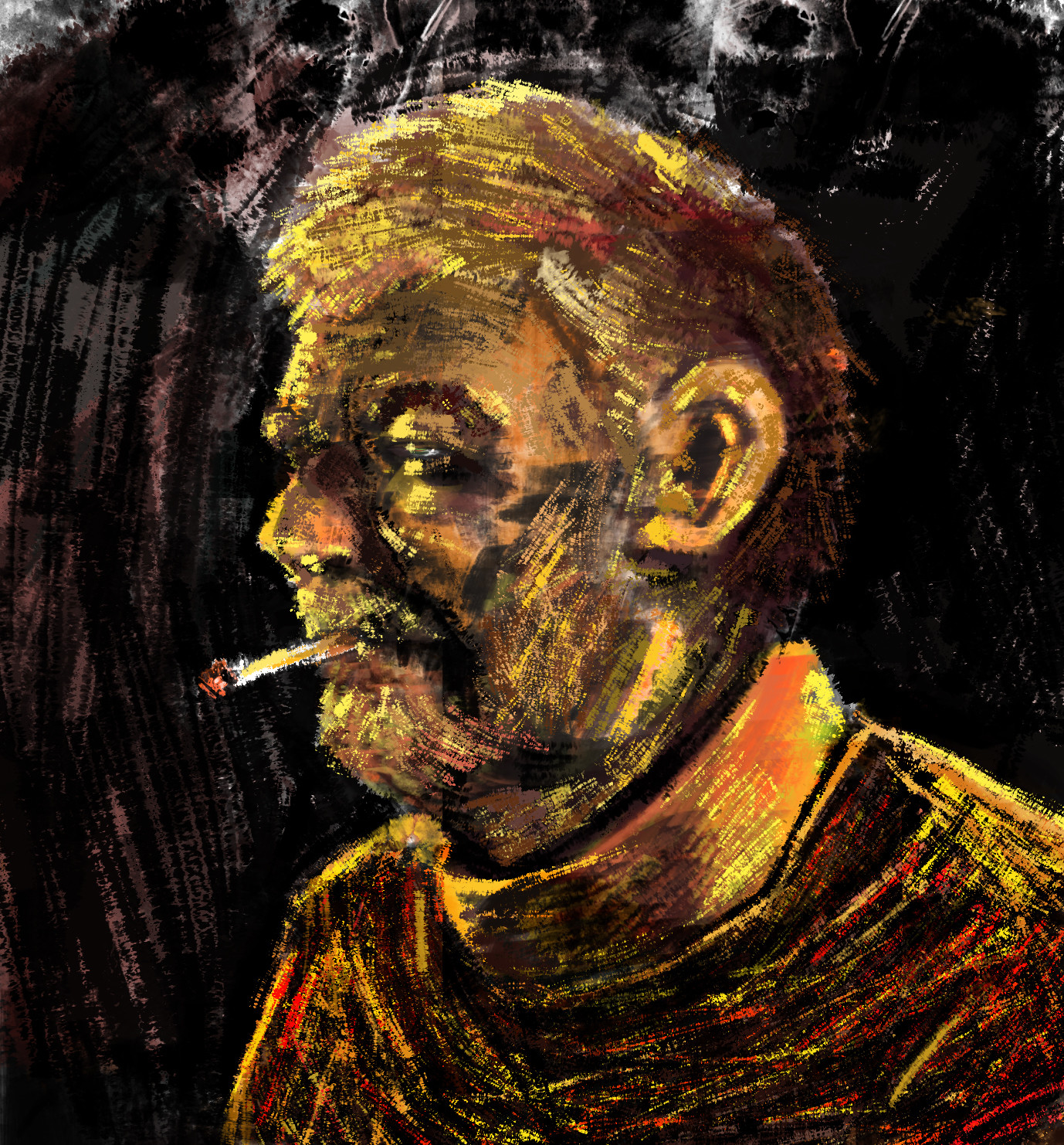 Artstation Man Sitting In A Bar Portrait Mark Lebedev