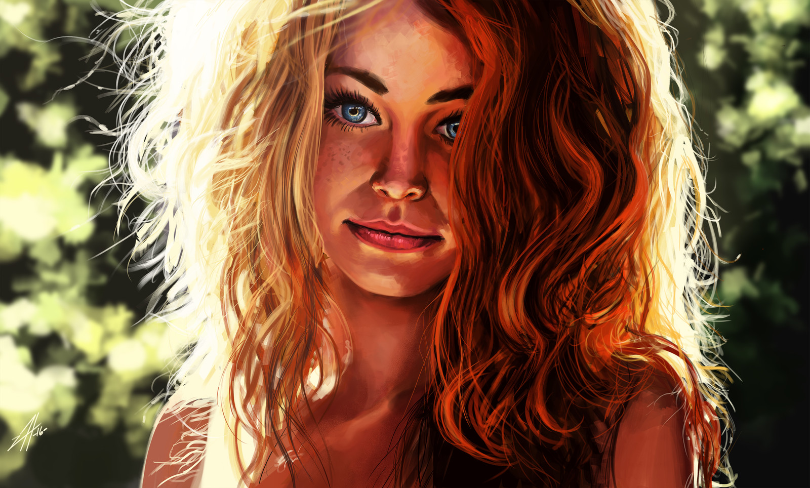Red Head Back Lit Study 