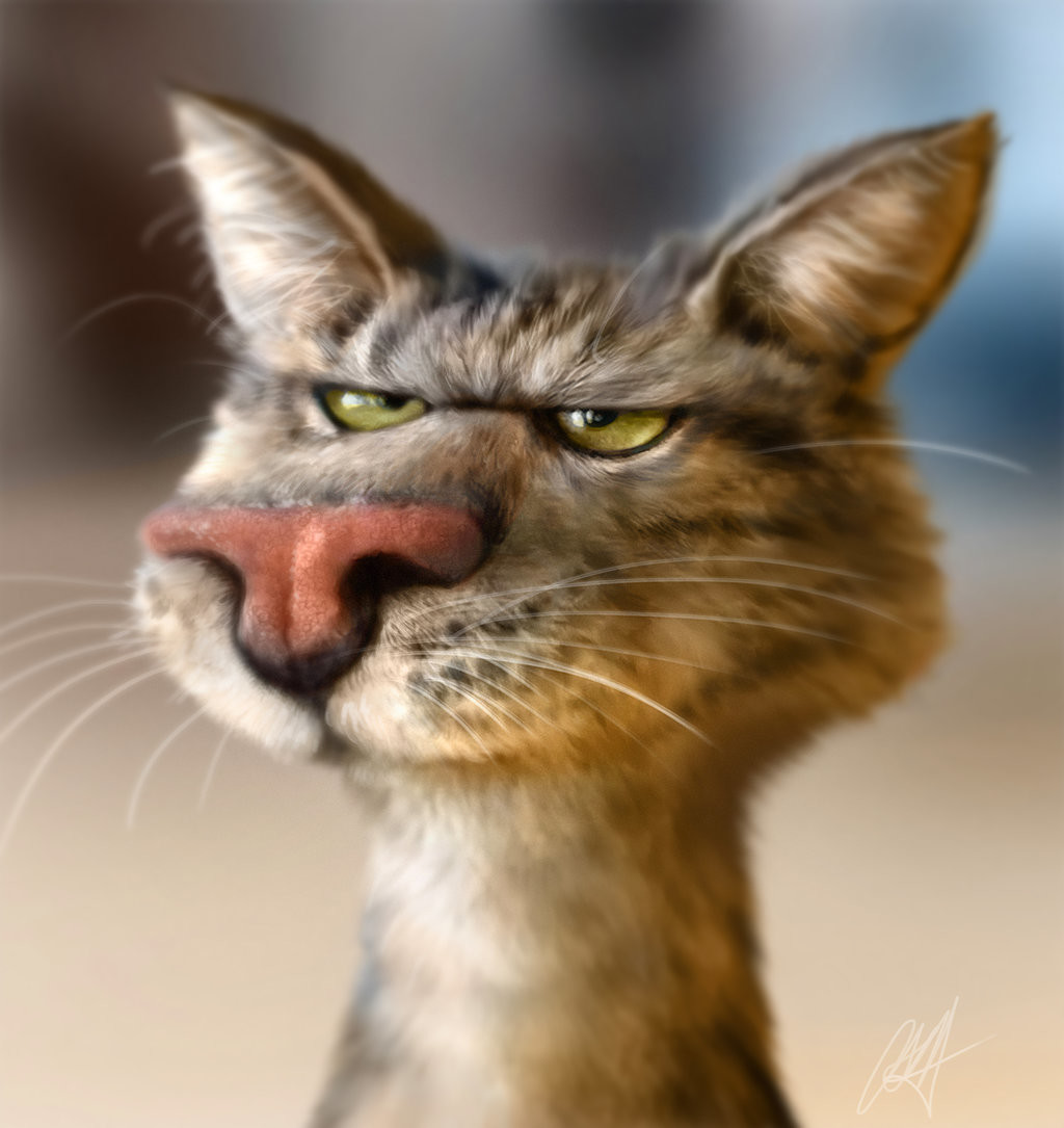 artstation cartoon cat rendered photo