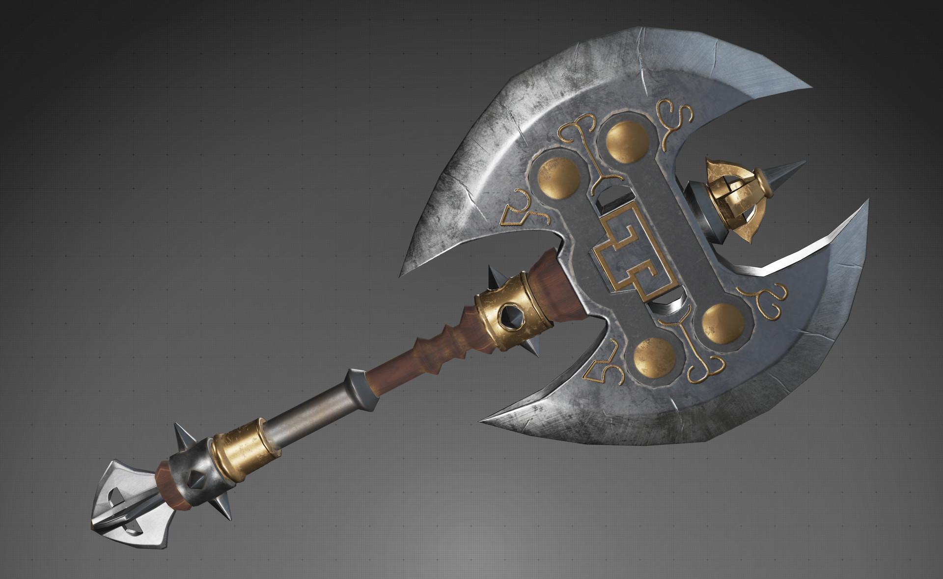 Artstation Double Sided Axe Nathan Landers