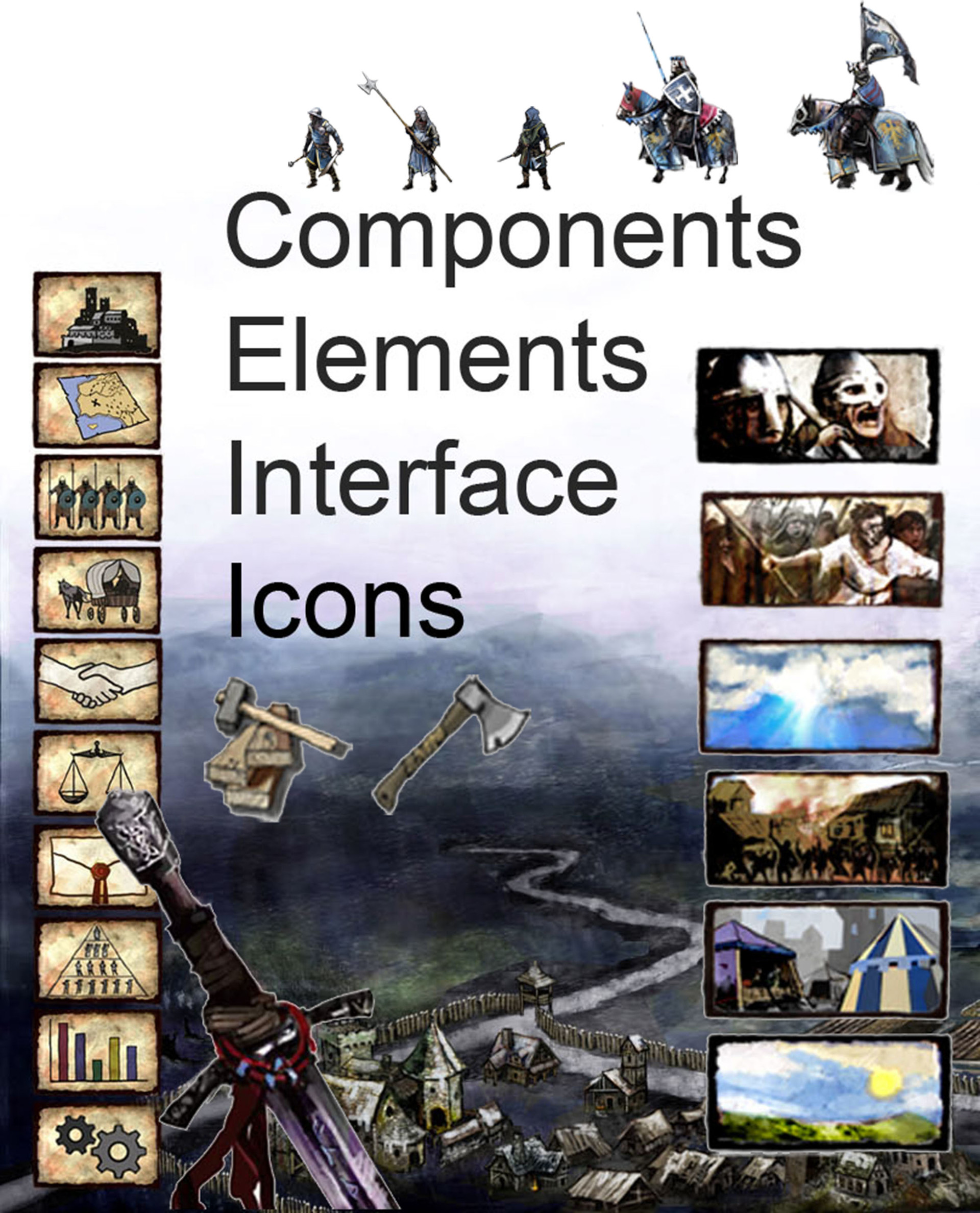 ArtStation game components, elements and icons
