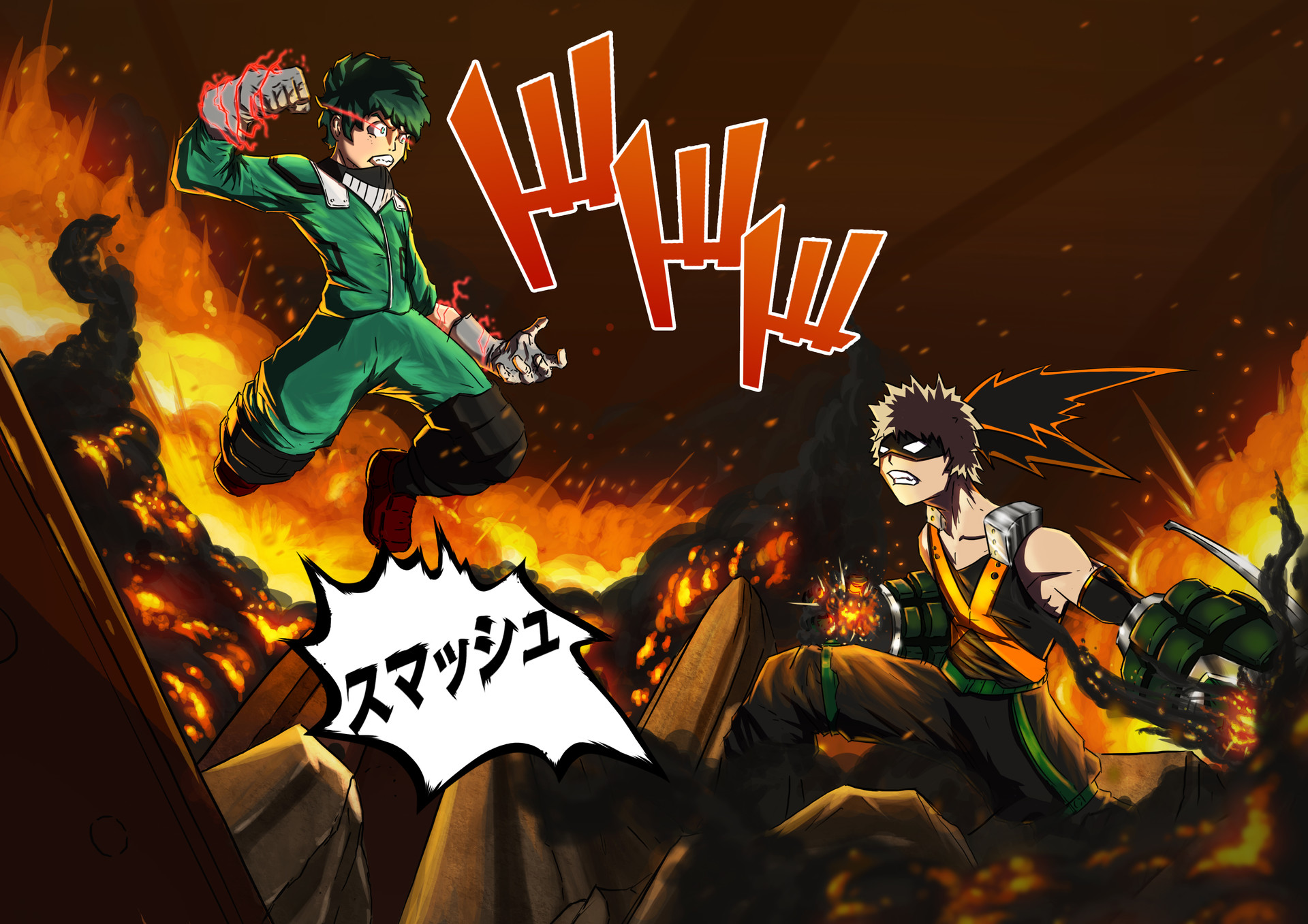 Artstation Boku No Hero Academia Fan Art Deku Vs Bakugou Gordon Christian