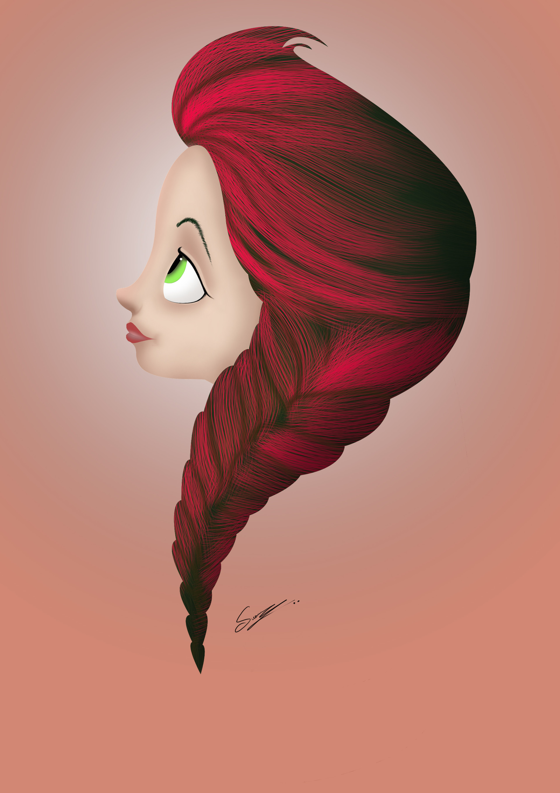 Artstation Digital Painting Cartoon Girl Suman Mankala