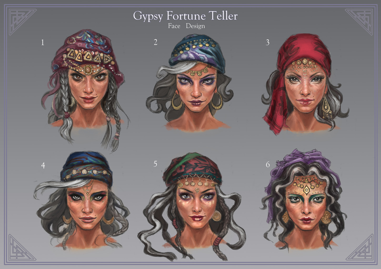 Artstation Gypsy Fortune Teller Face Design Carrie Le