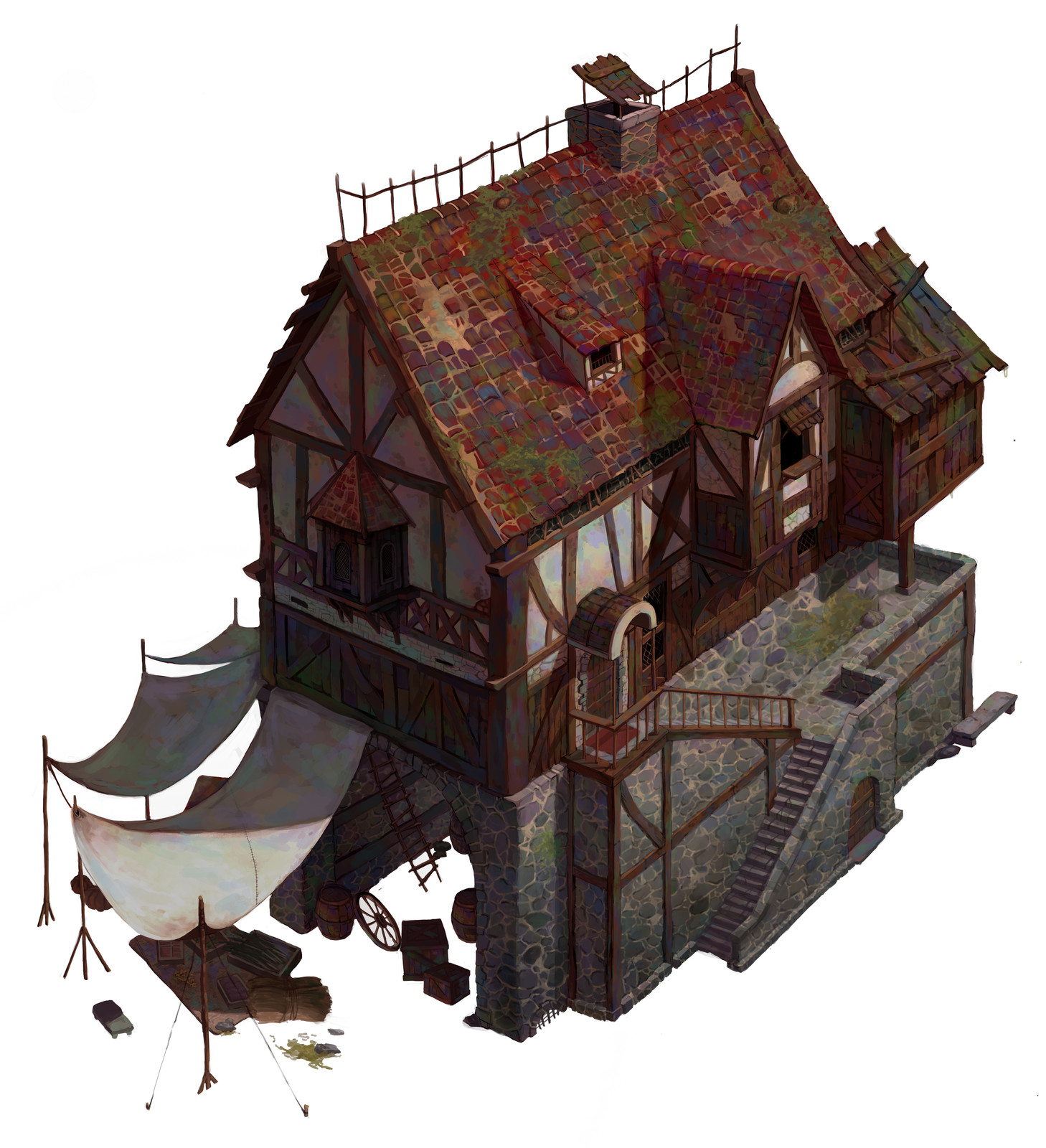 Artstation Medieval House Hae Joon Cho,Aefes