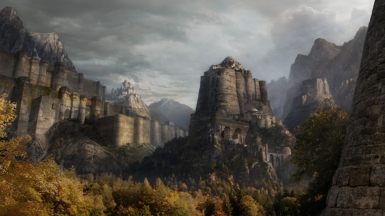 Artstation Ancient Walled Kingdom Matte Painting Multiplane
