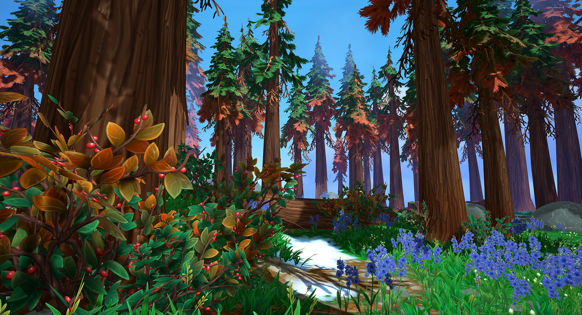 ArtStation Work in progress Hand painted forest