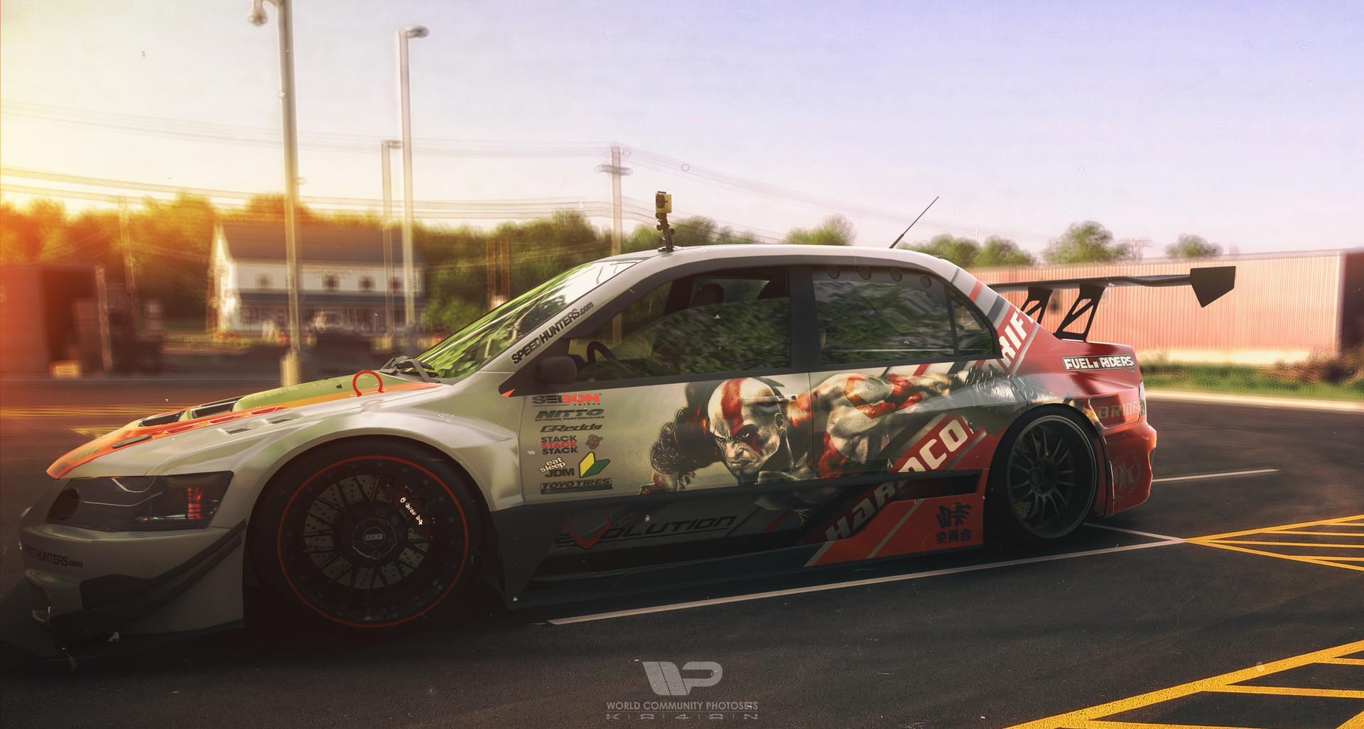 Artstation Mitsubishi Lancer Evo Ix Mr Evo Drift Team Livery God Of War Nickolay Polishchuk