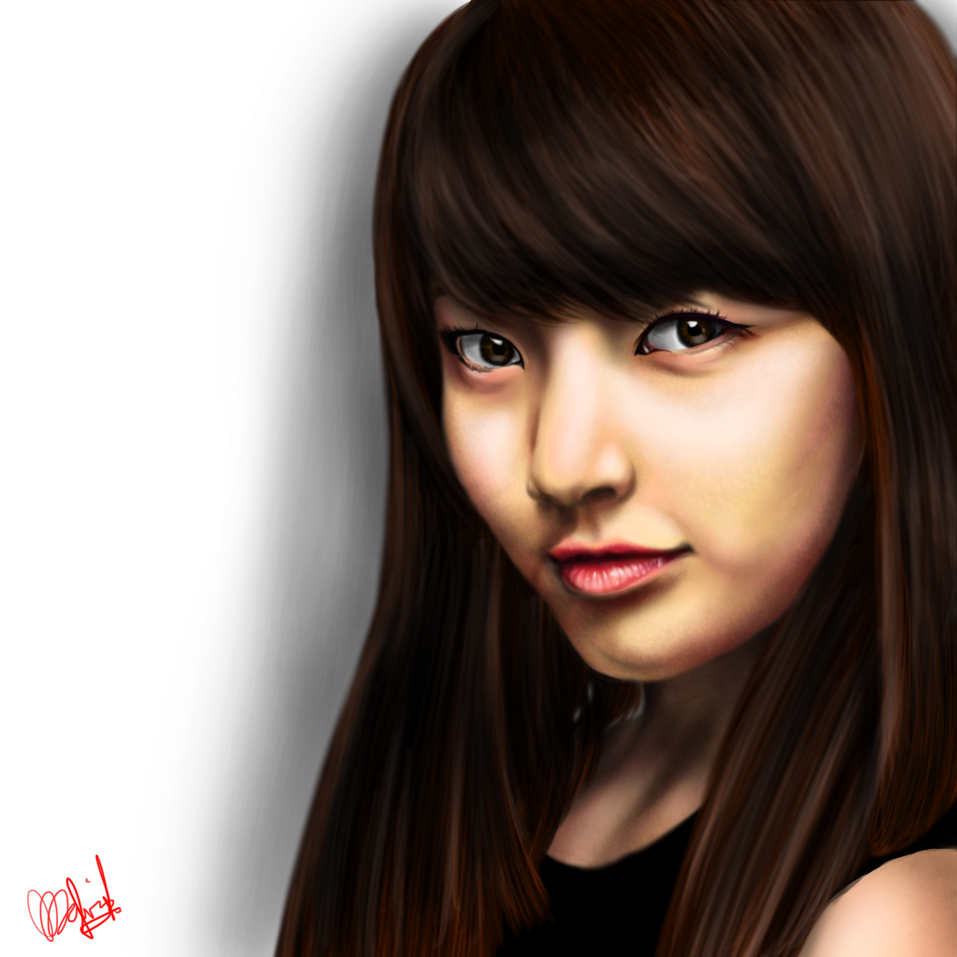 Artstation Korean Girl Digital Painting Portrait David Dharmadi
