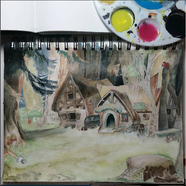 Artstation A Study Of The 7 Dwarves Cottage From Snow White