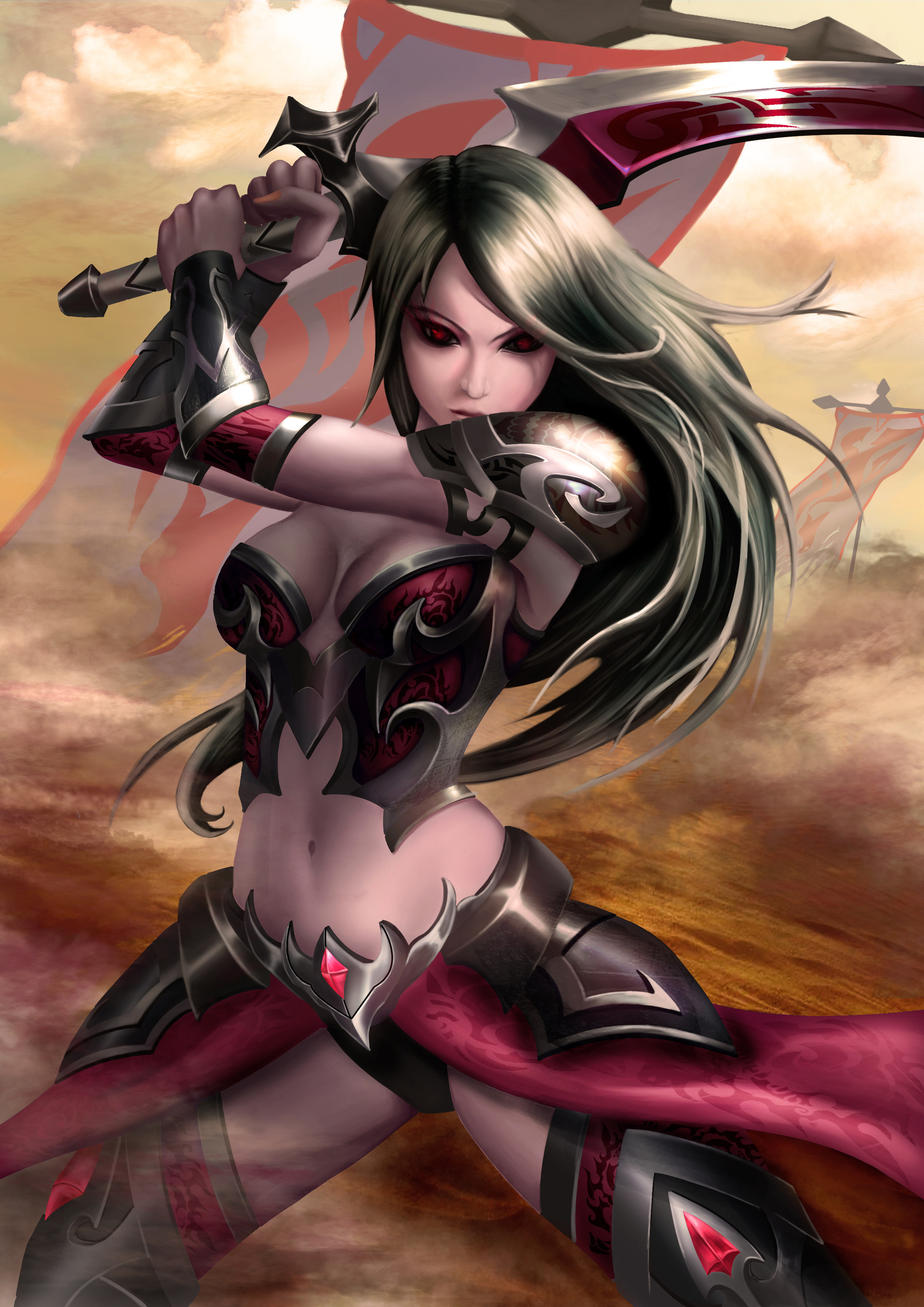 Artstation Dark Female Warrior Wengjoe Siew