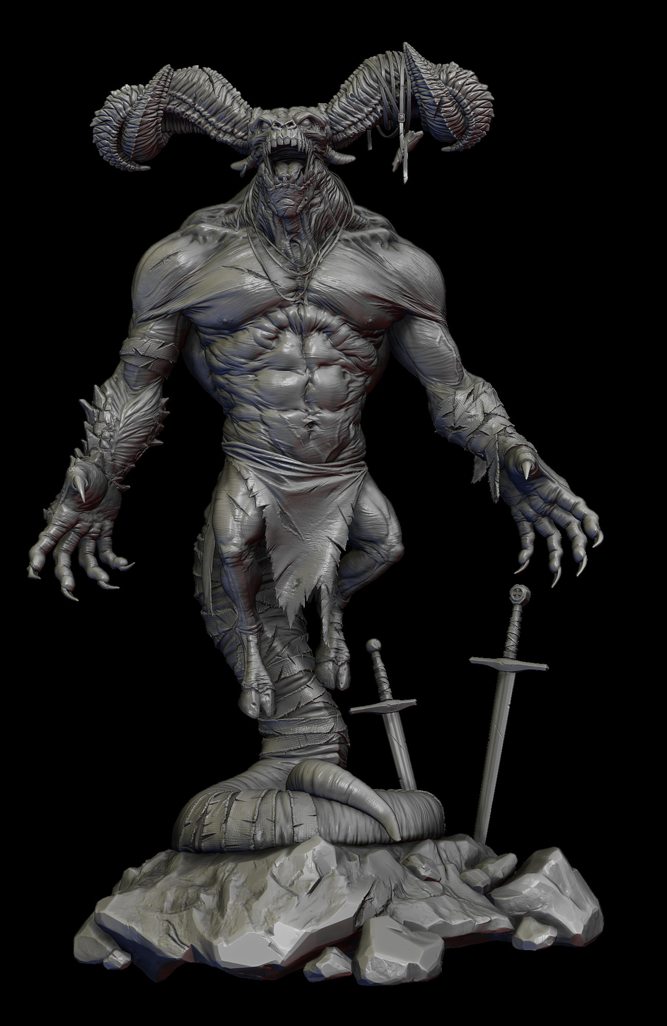 Статуя демон Zbrush