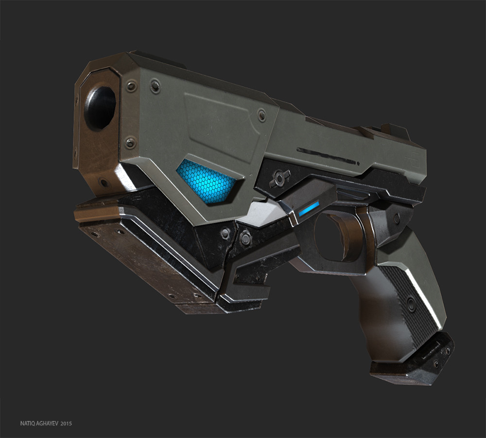 Natiq Aghayev - Lowpoly pistol for VR Shooter