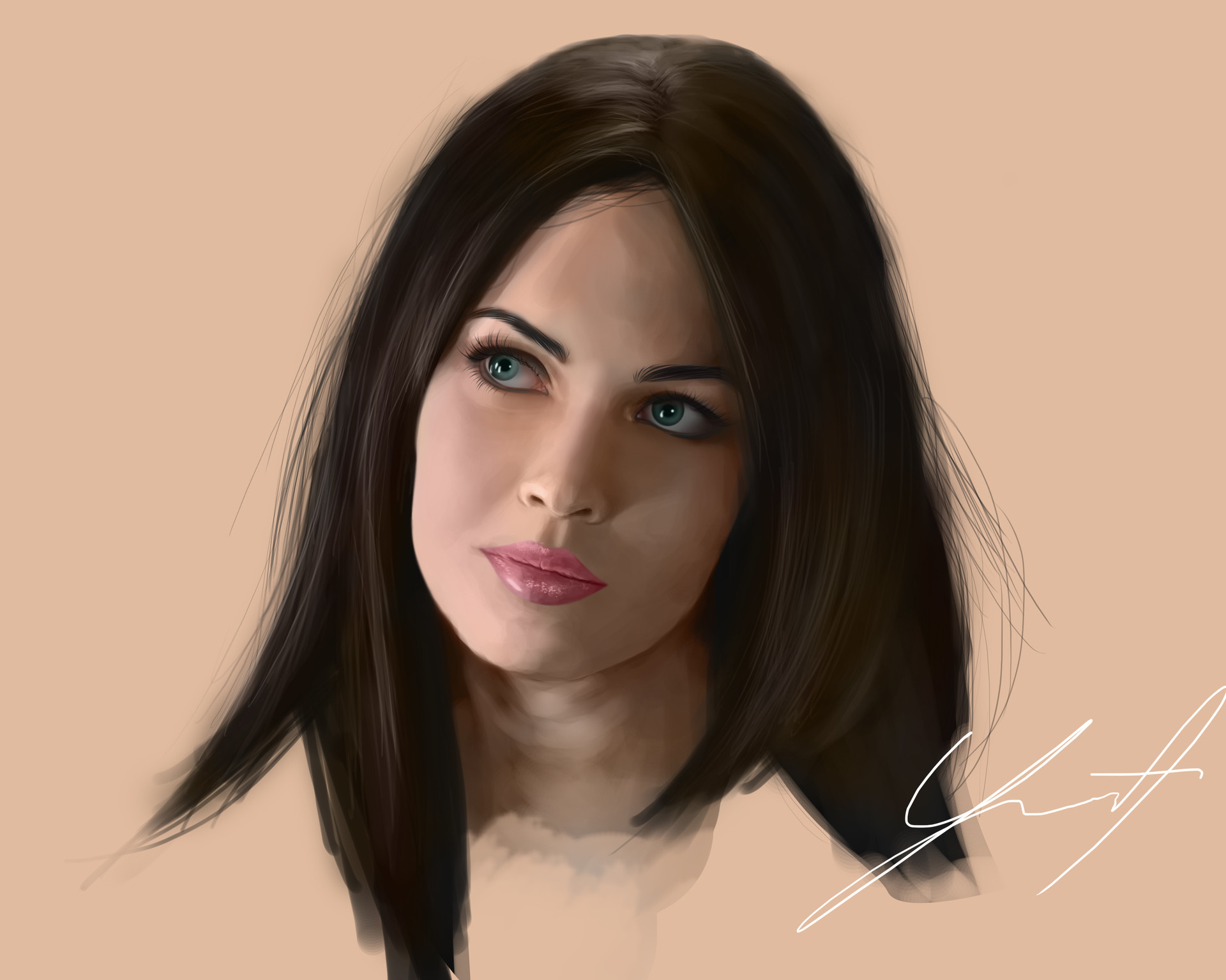 Artstation Megan Fox Digital Painting Limuel Castro