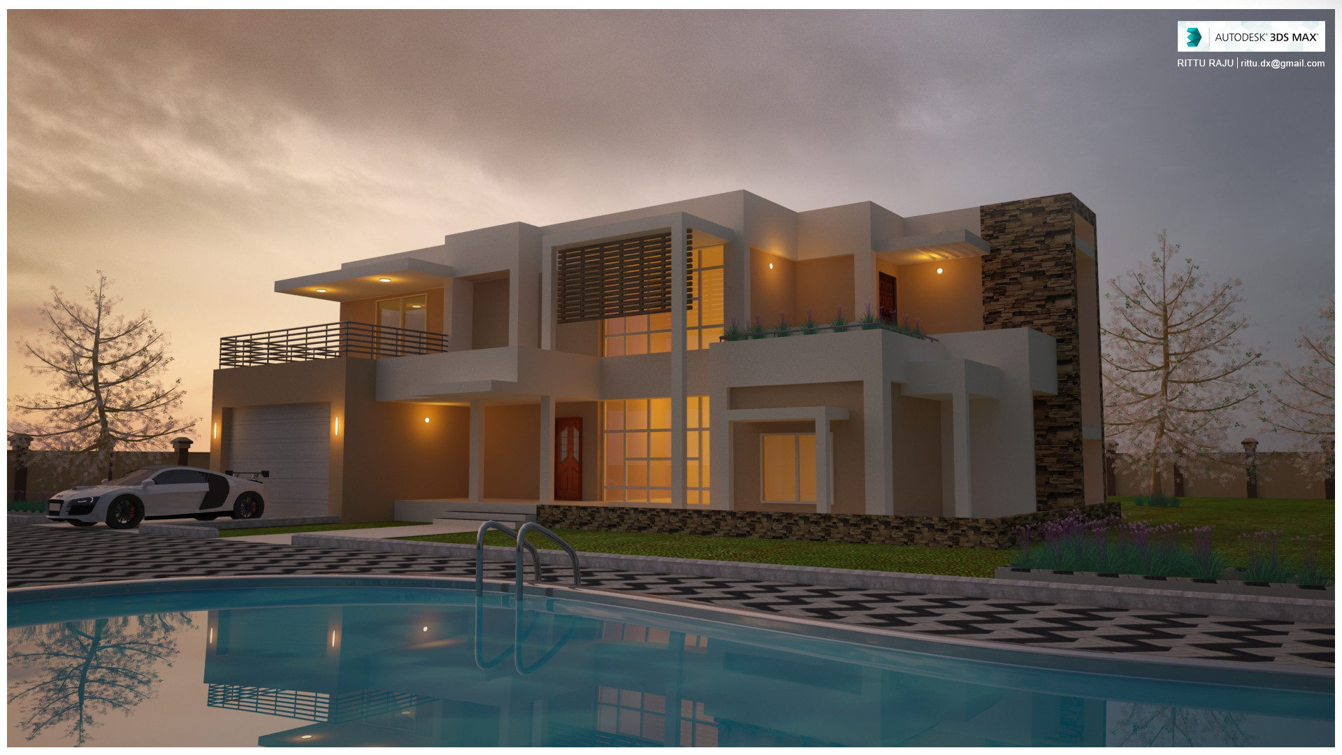 Artstation 3d Exterior House Modeling Rittu Raju