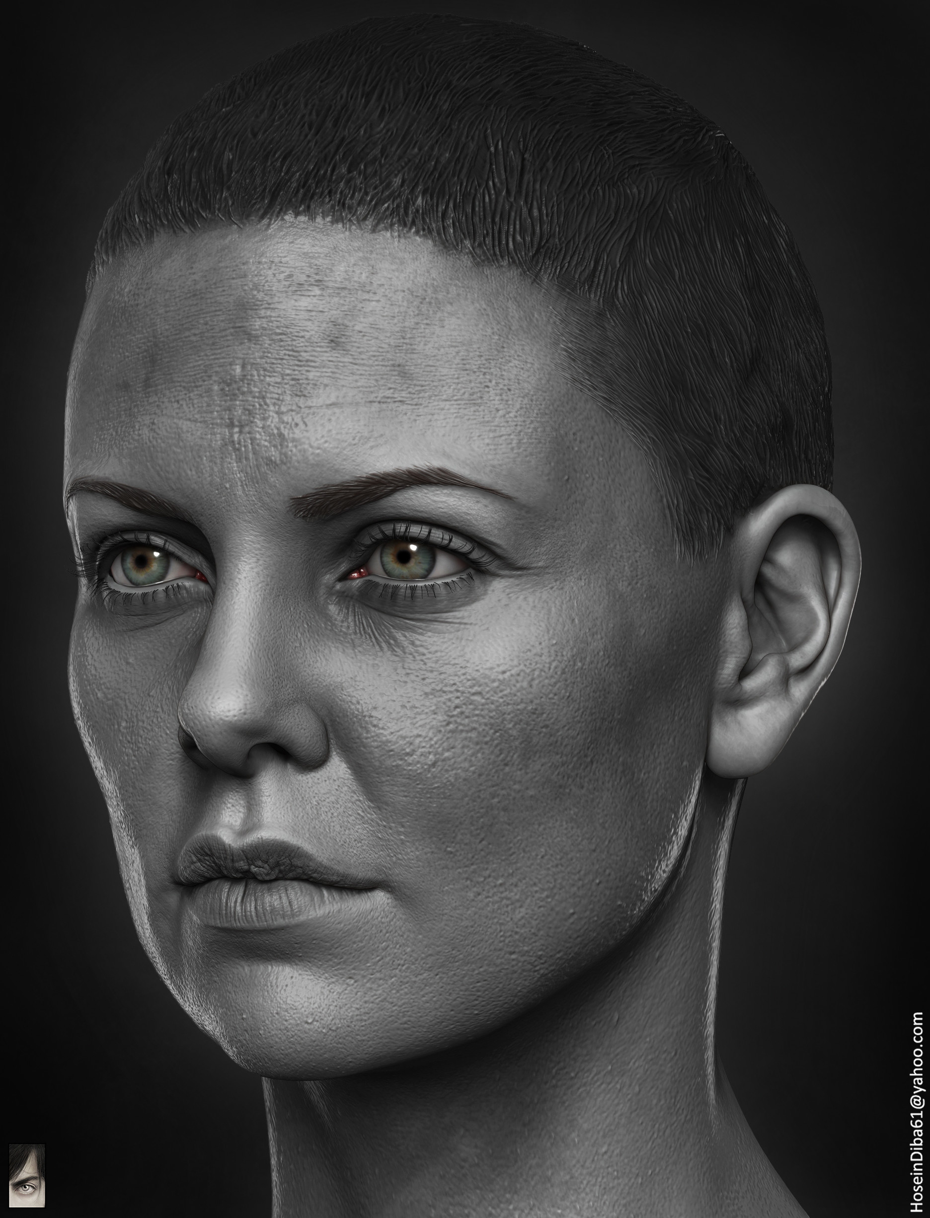 Artstation Charlize Theron As Furiosa 1 6 Th Head Sculpt