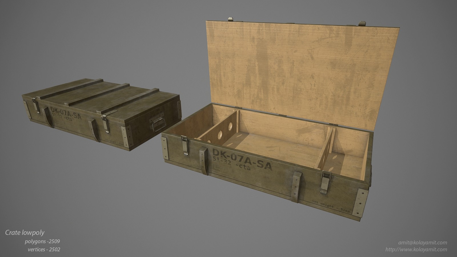 Crate Low Poly Game Ready PBR Asset
