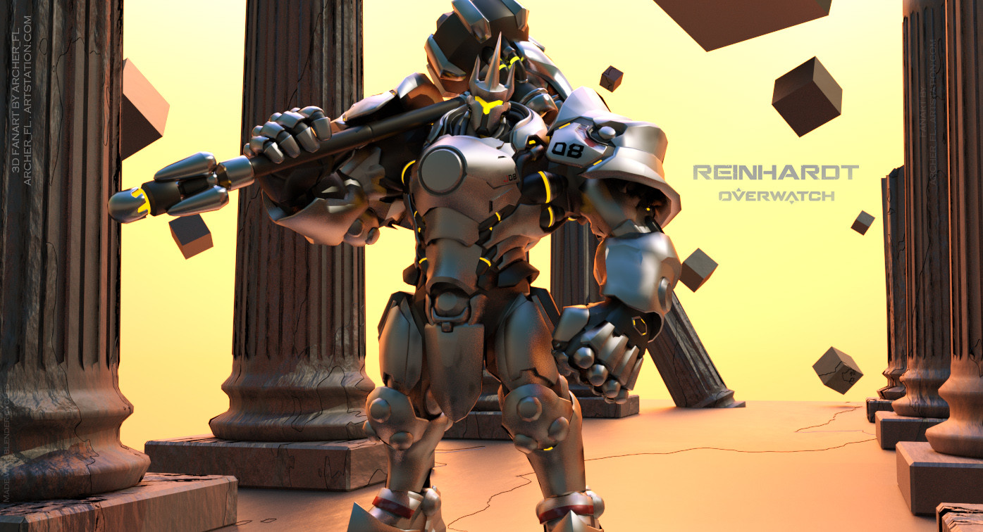 Archer Fl Reinhardt Overwatch Fanart 3d 2