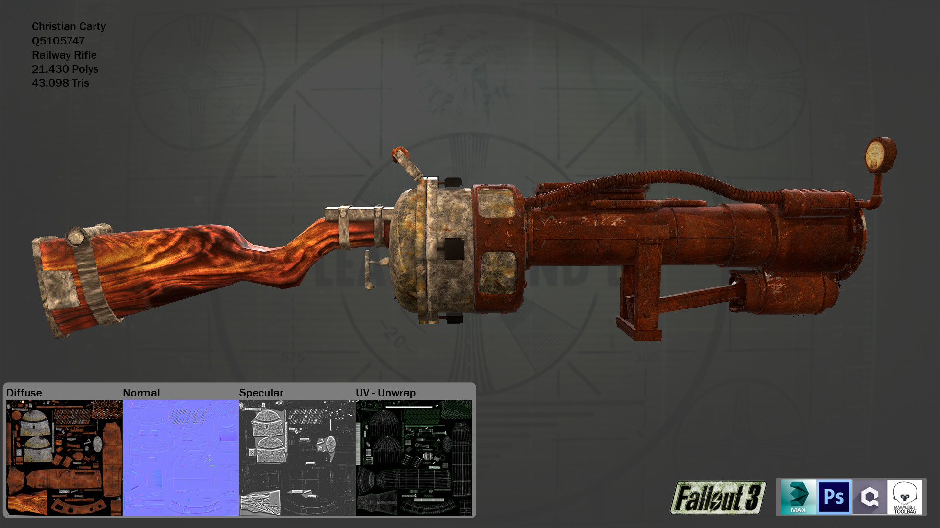 Artstation fallout 3 railway rifle