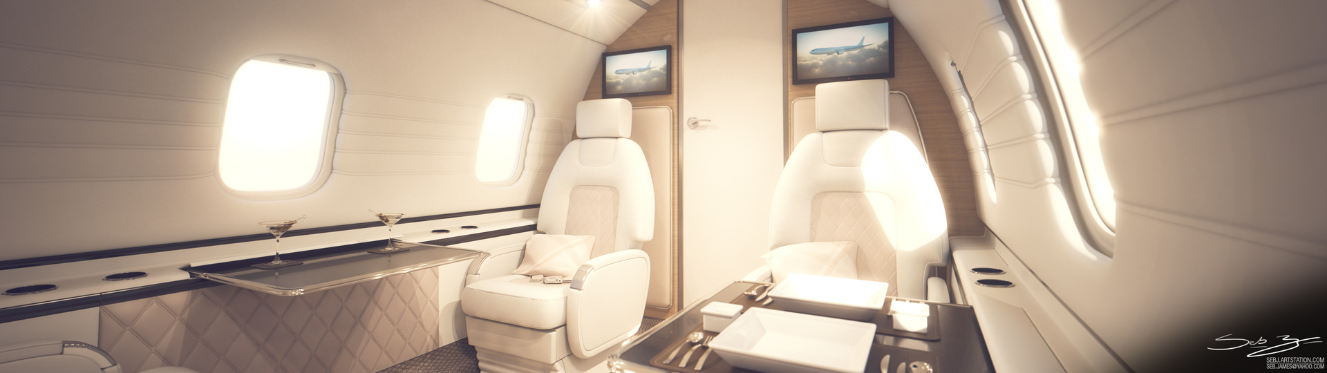 Seb James Learjet 60 Private Jet 3d Interior