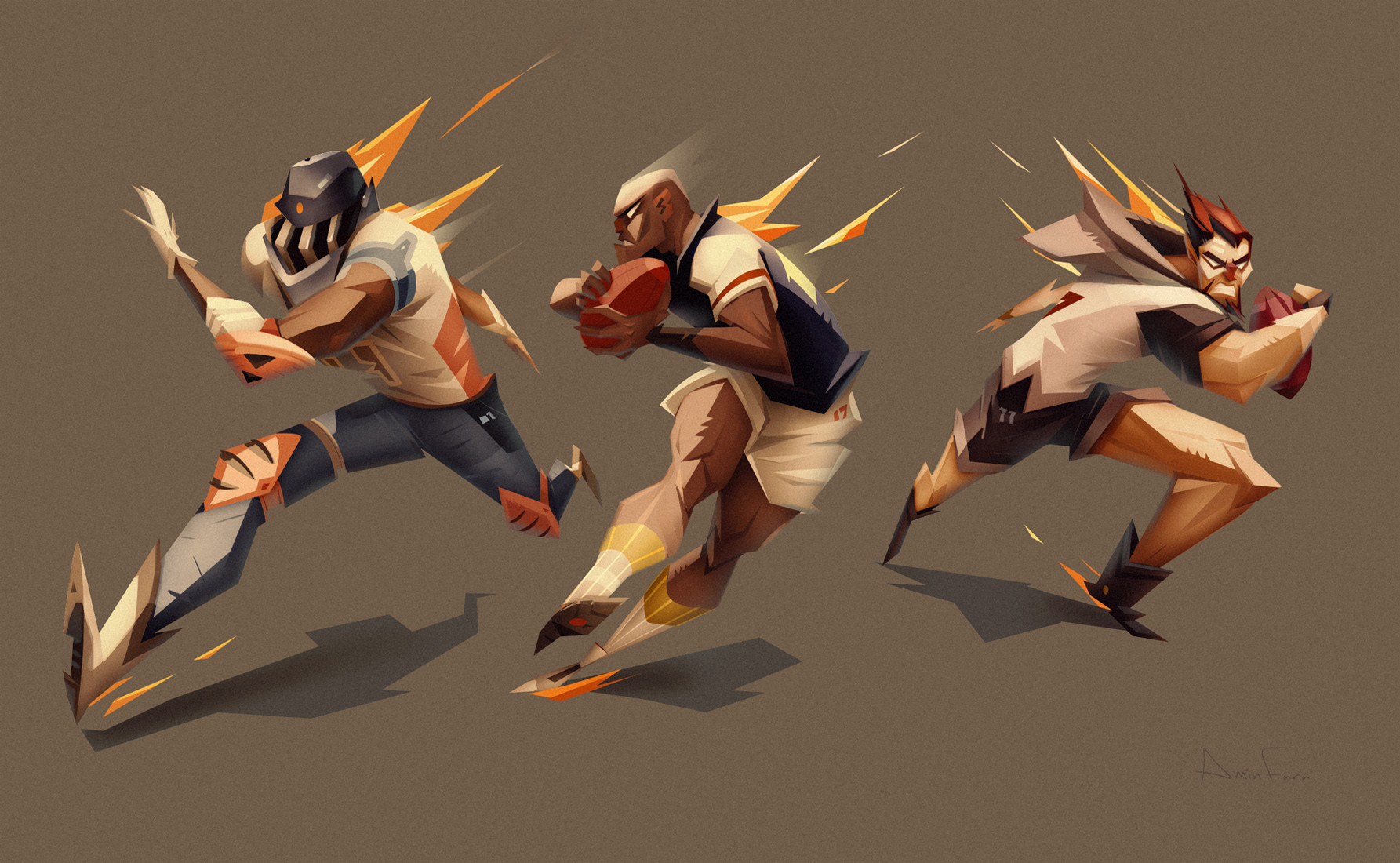 Artstation Rugby Players Amin Faramarzian