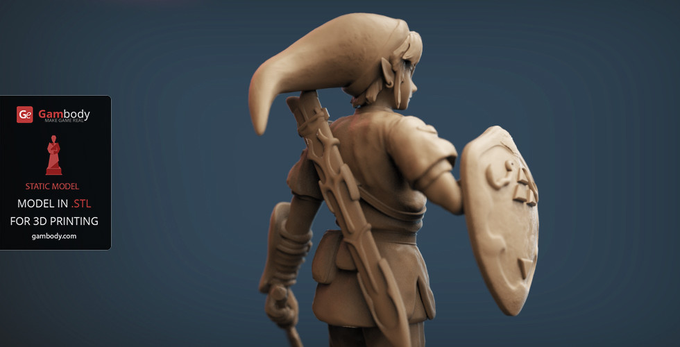 Artstation Link Game Figurine For 3d Printing Static Model