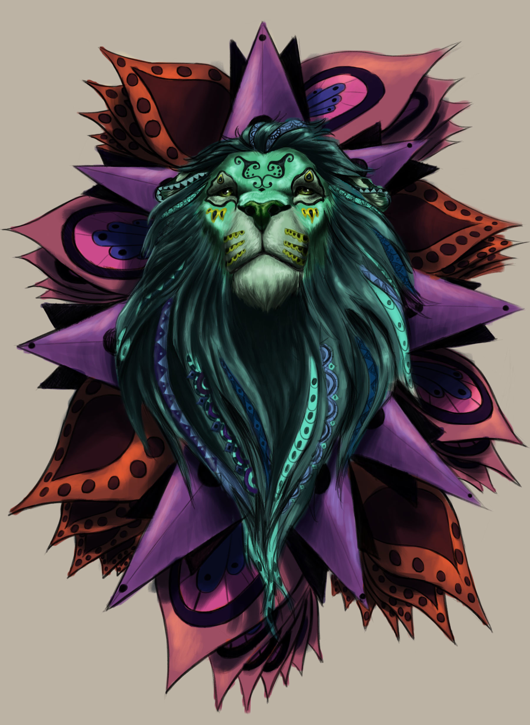 ArtStation - Mandala Lion Tattoo WIP