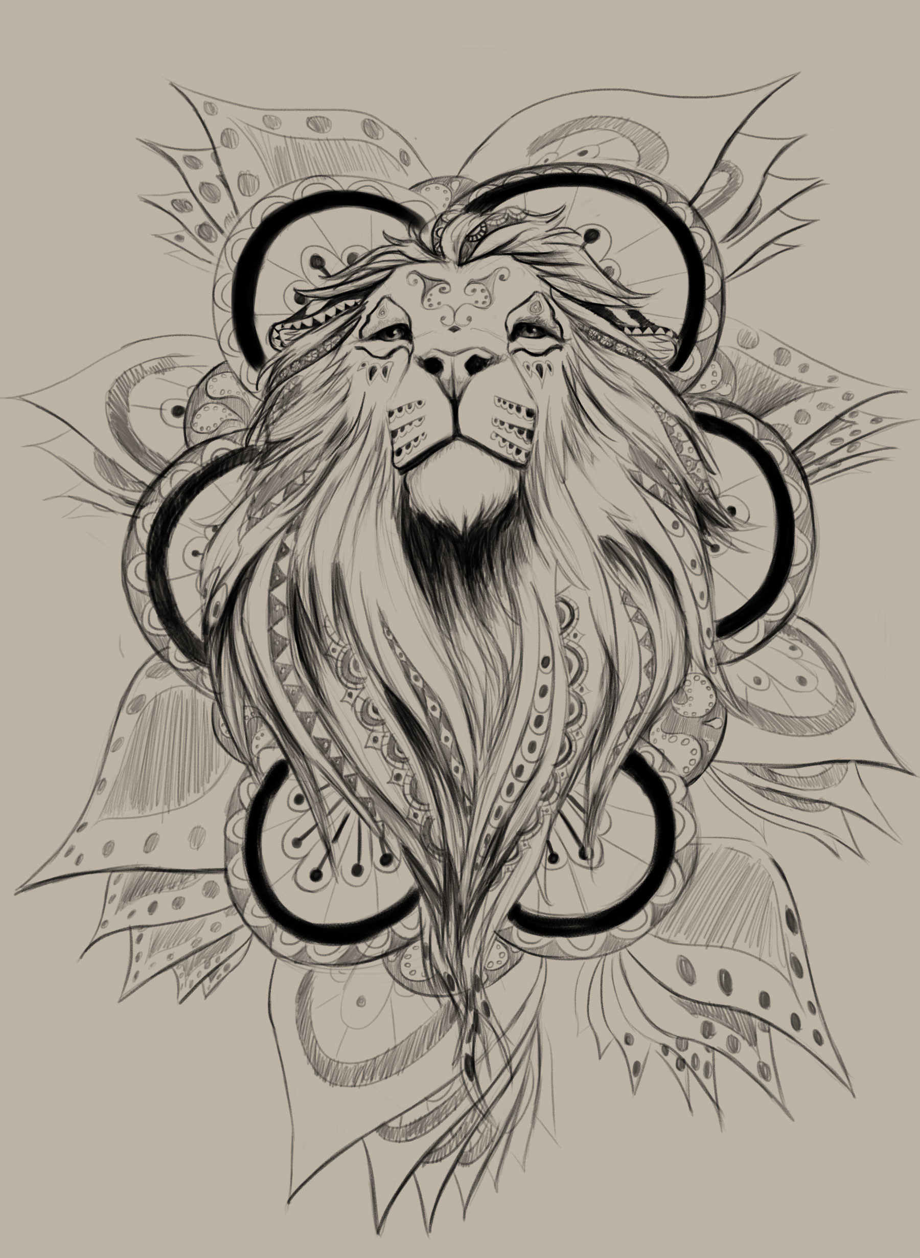 Black Mandala Lion King Temporary Tattoo Fake Press Sticker Women Mens  Sleeve  eBay