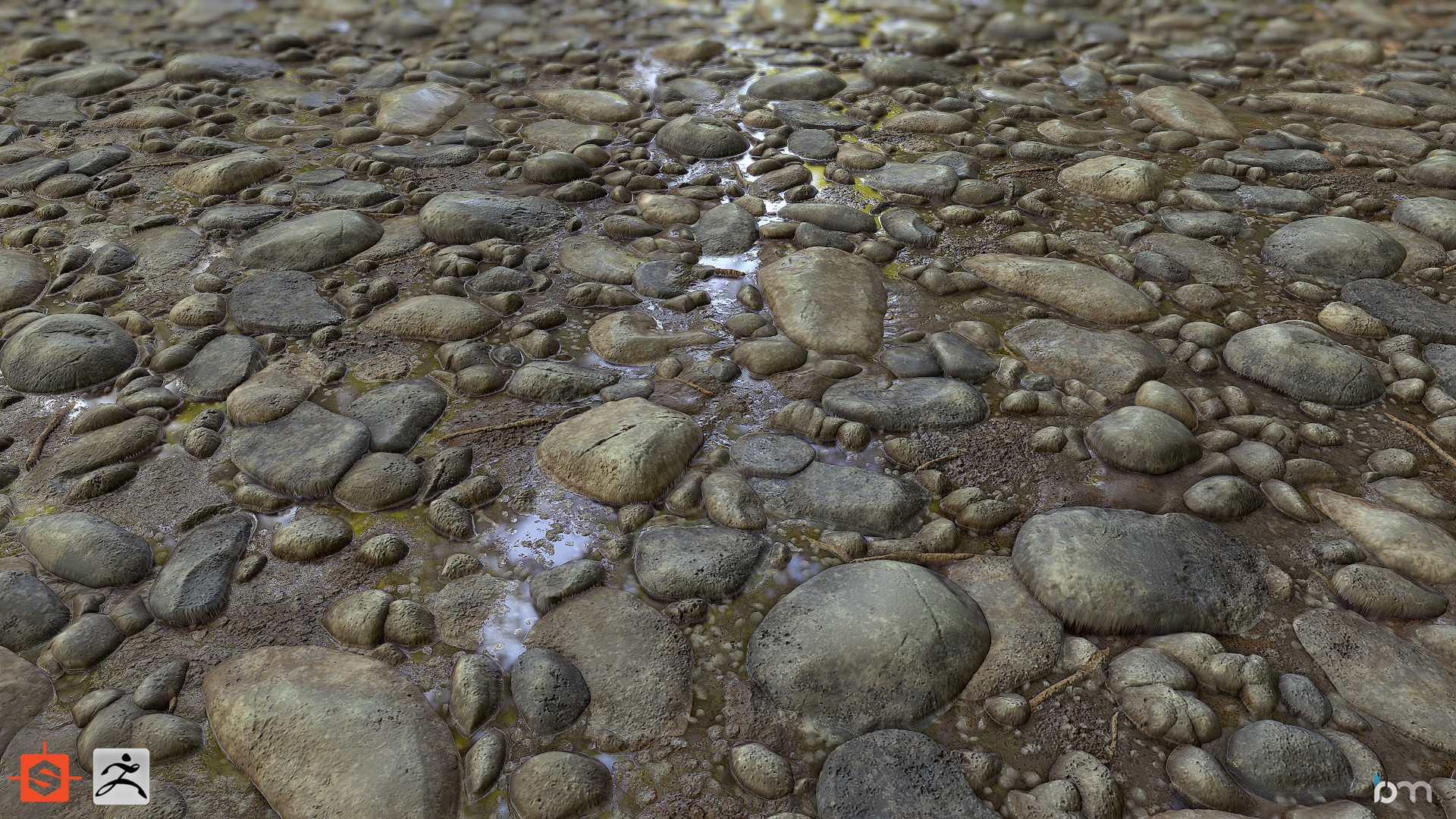 ArtStation Cobble River Bed, Ben Moseley