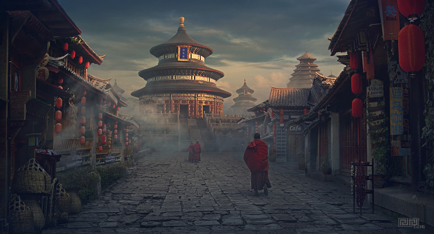 Artstation Chinese Village Aajjay Mahajan