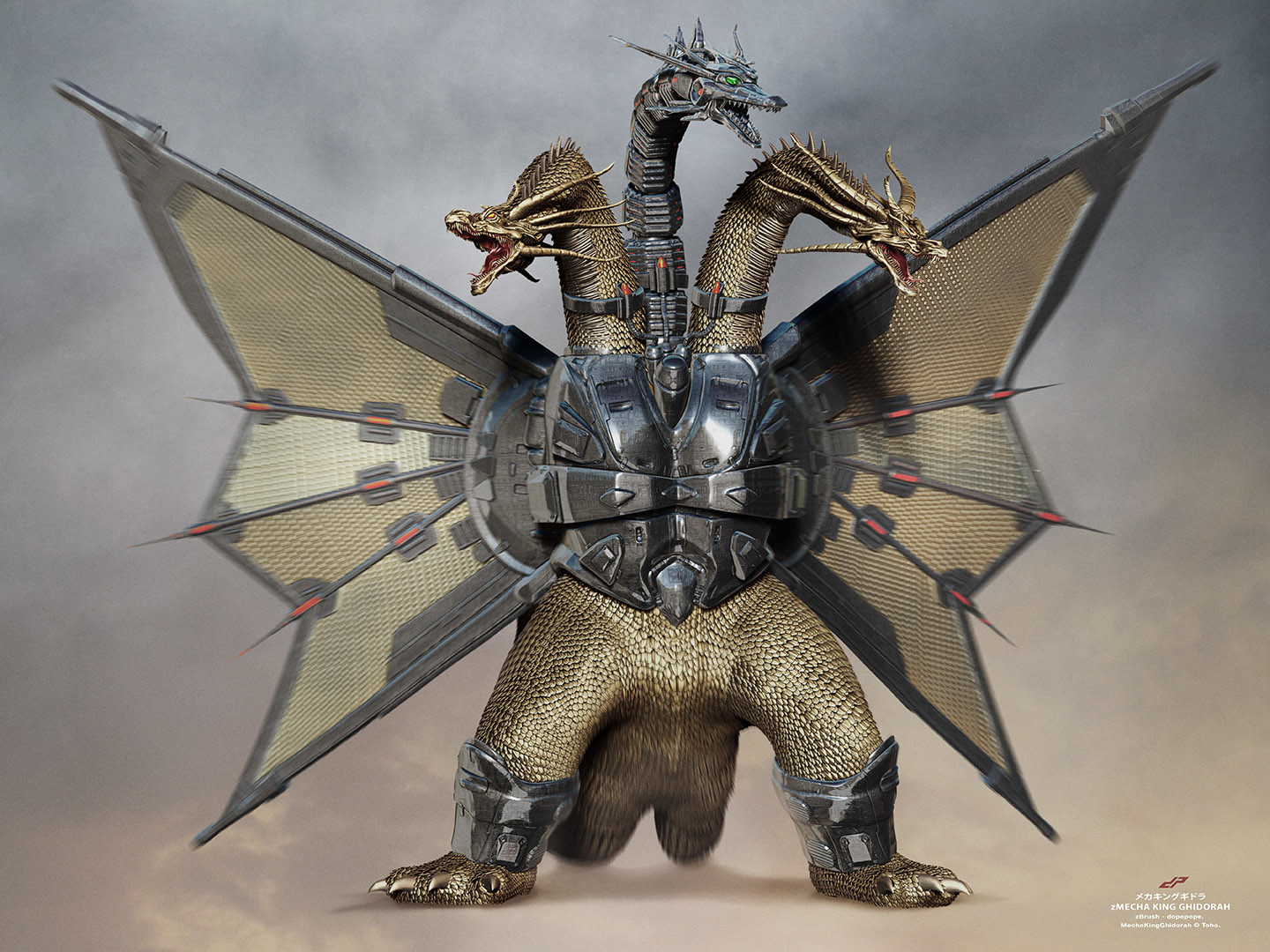 Artstation Mecha King Ghidorah Dope Pope