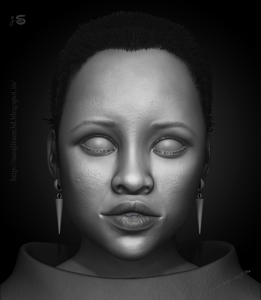 ArtStation - Realistic 3d portrait digital sculpting - Lupita Nyong'o