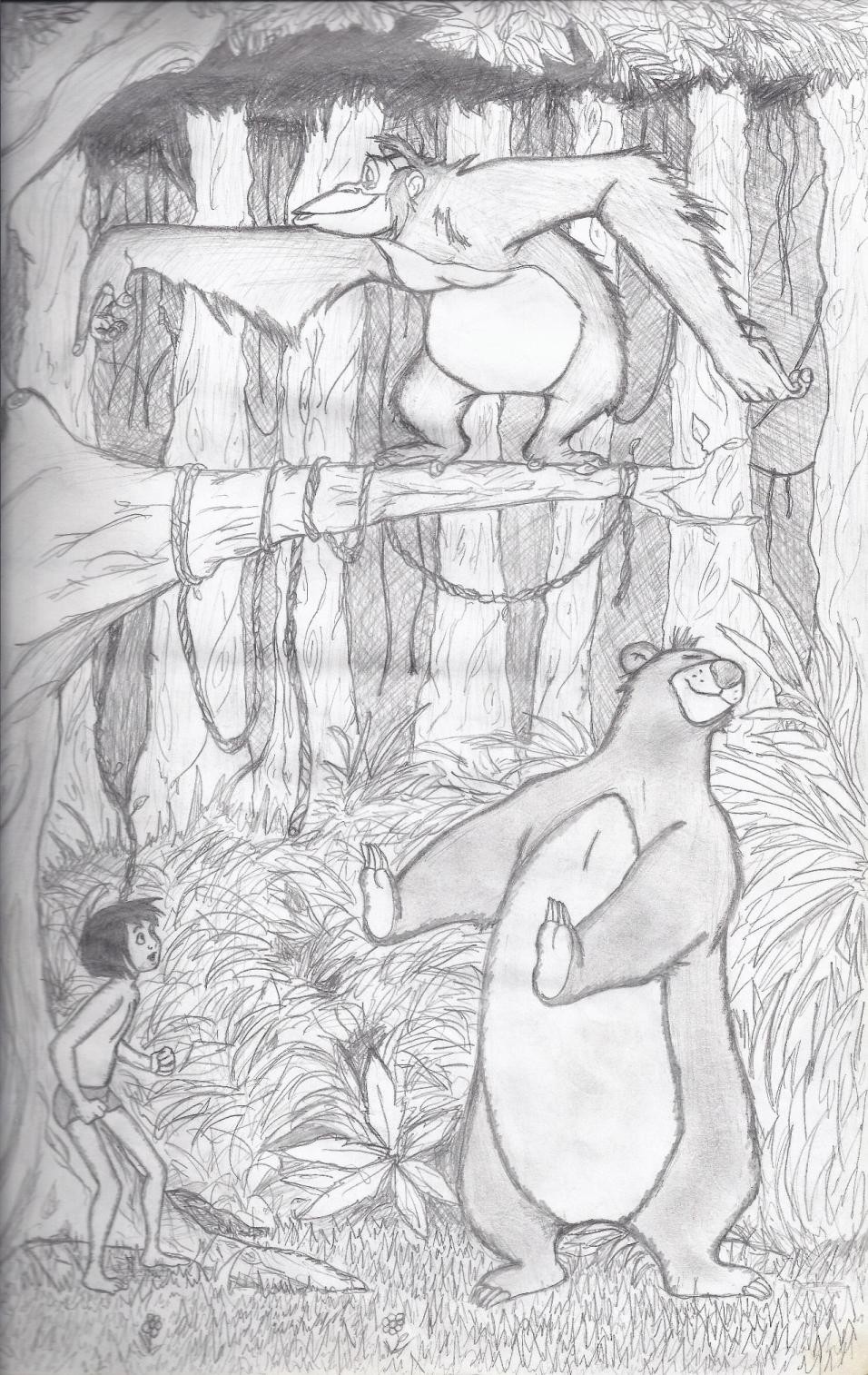 Sketches - The 90's Cartoon Characters-Mowgli and Bagheera | Facebook