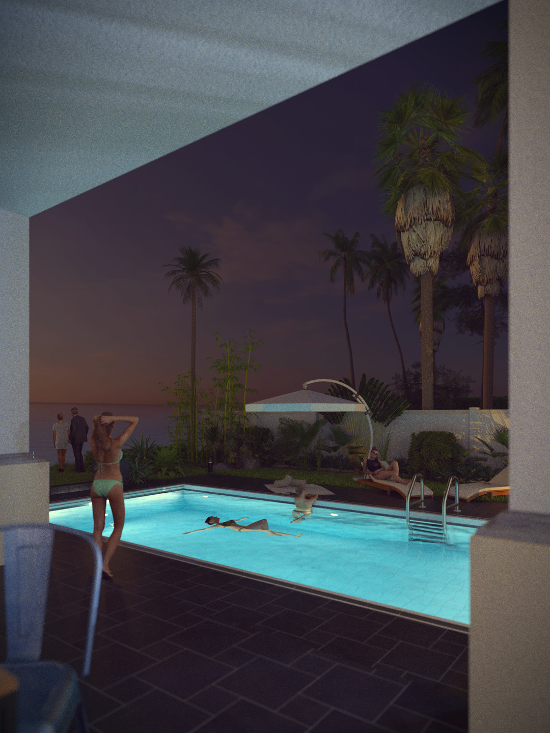 SketchUp + Thea Render 
Seagrove Beach House:
Poolside 6A Vertical 4-3 Night C Lumina
1080 × 1440 Presto MC Bucket