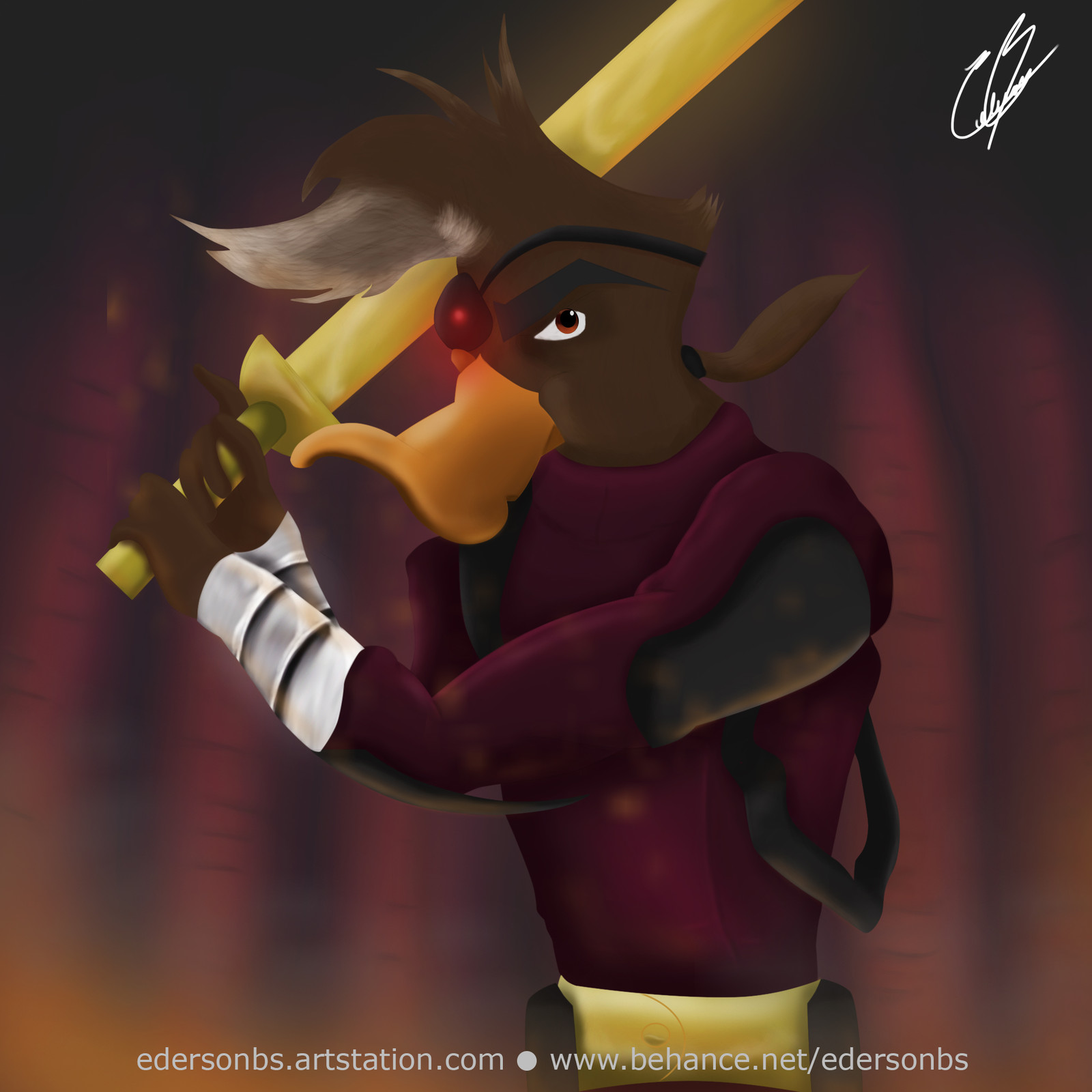 Artstation Duke L Orange Mighty Ducks Ederson Bernardes Em 1993 um novo time de hockey foi fundado na liga americana, o nome dele era mighty ducks of anaheim, ou se traduzirmos, super patos de anaheim. artstation duke l orange mighty